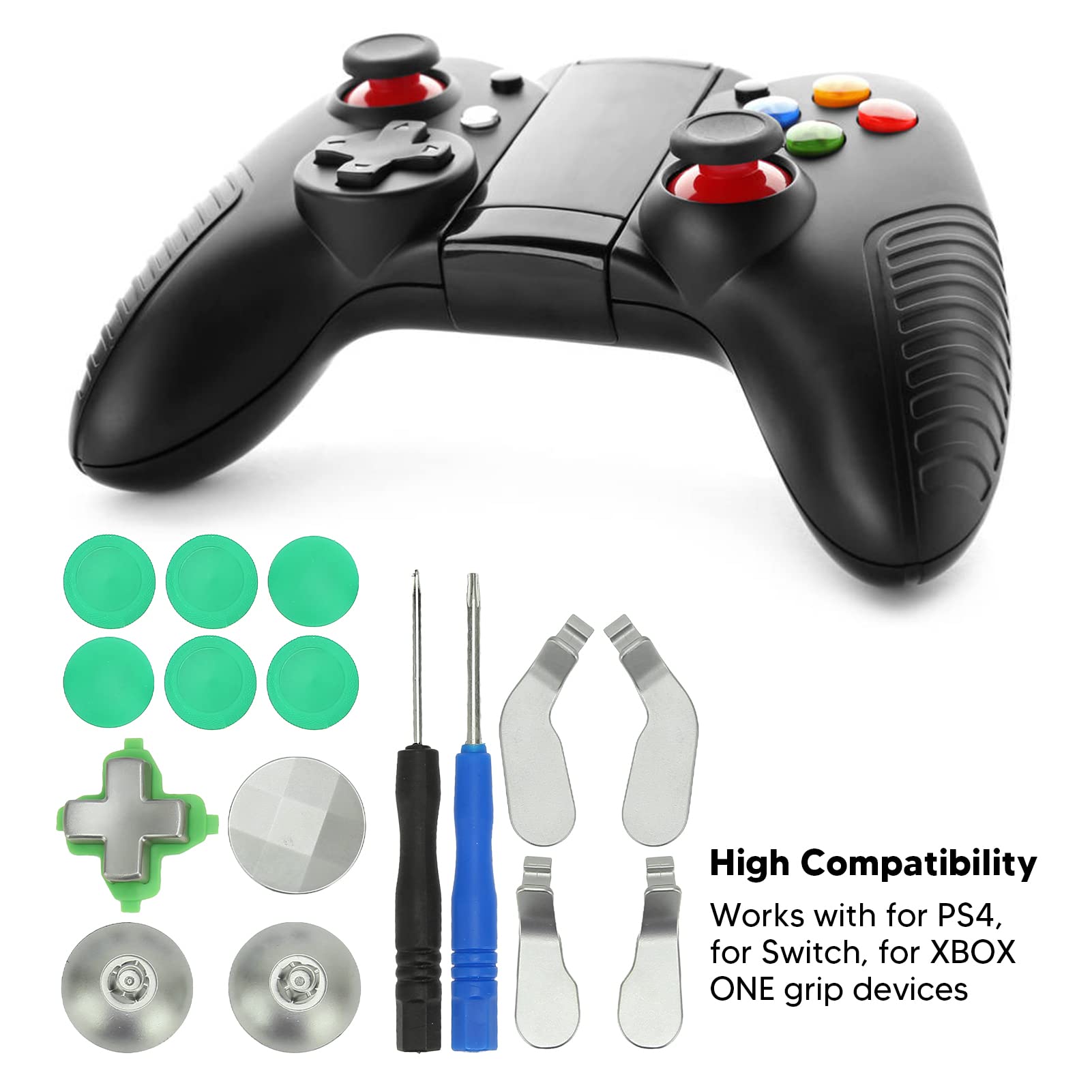 Metal Key Paddle Set for Gaming Controller - Green | Reduce Fatigue for Long Play Sessions