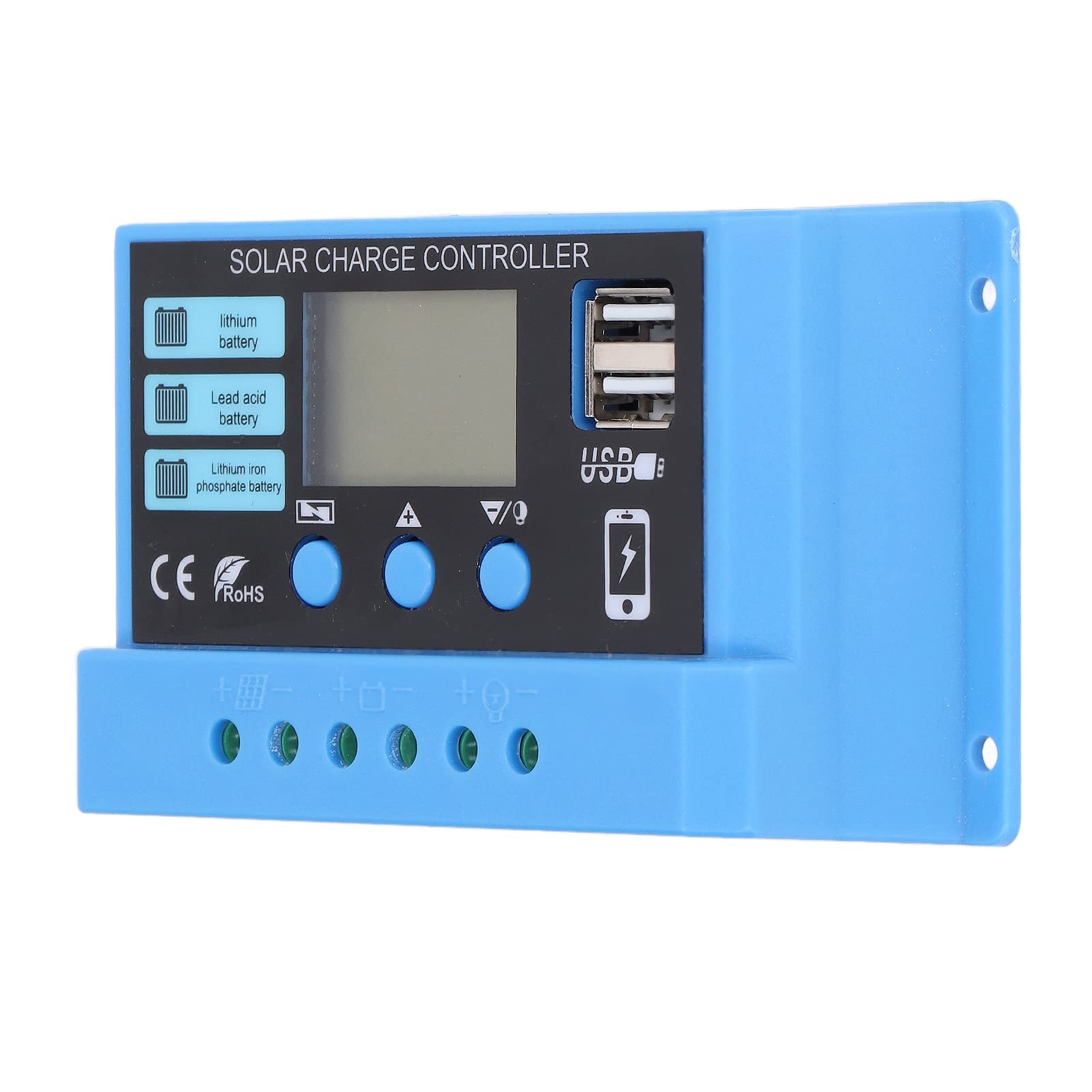 Jeanoko 20A Solar Charge Controller with Dual USB Output - PWM Solar Battery Regulator for Phones, Lights, RVs & Off-Grid Power Systems | Perfect for Camping, Boating & Emergency Backup