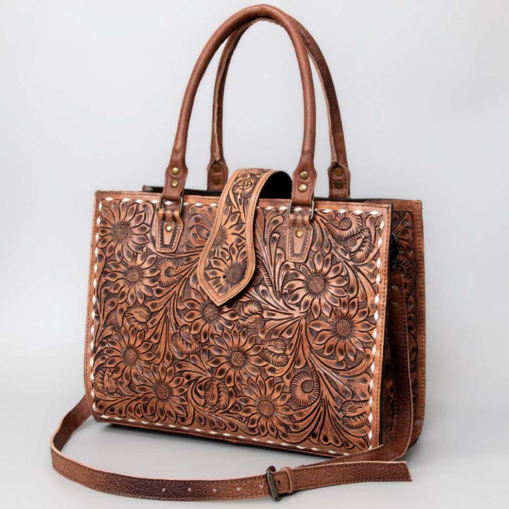 American Darling Large Tooled Leather Handbag for Women - Stylish & Spacious Crossbody Bag for Work, Travel & Everyday Use