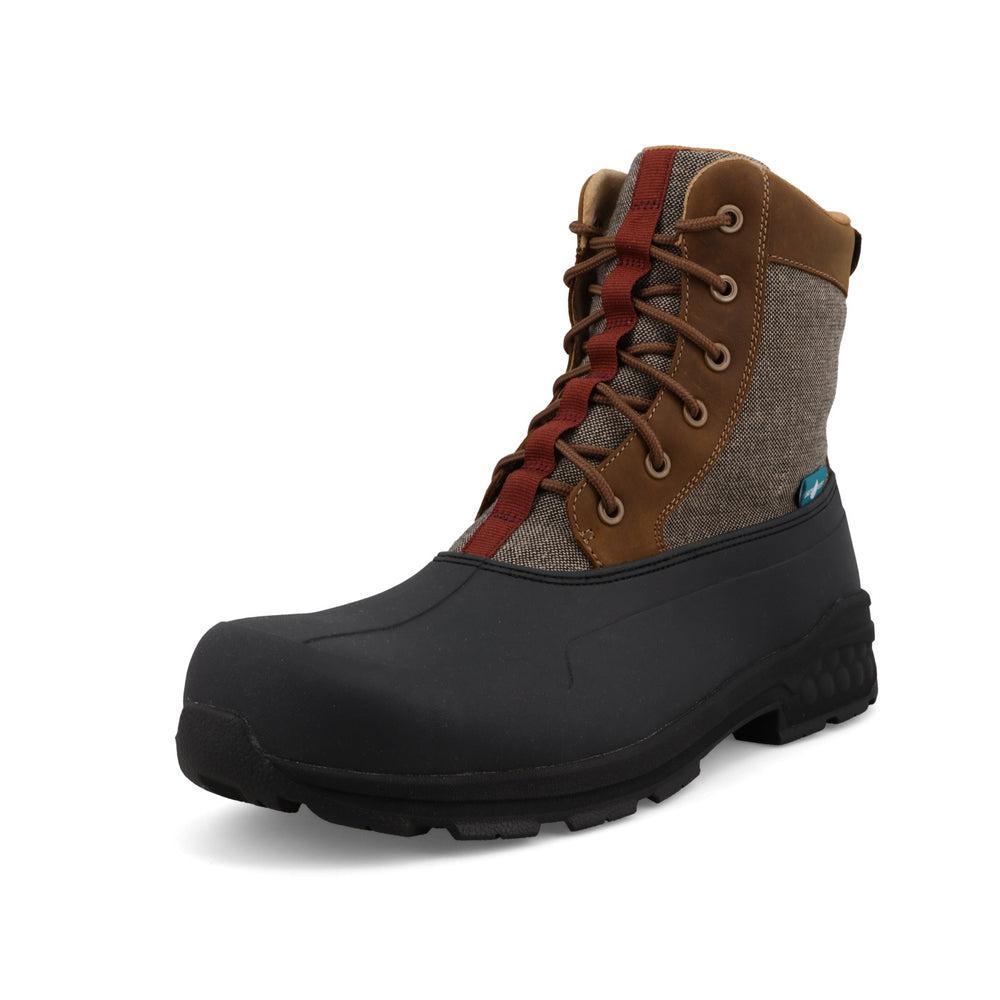 Men's 8-Inch Lace-Up Rubber Work Boots - Waterproof & Slip-Resistant Safety Shoes for Construction, Landscaping & Outdoor Work