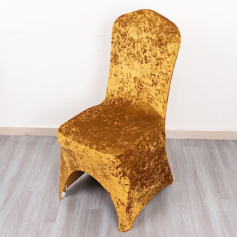 Luxury Crushed Velvet Stretch Spandex Banquet Chair Covers - Elegant & Durable for Weddings, Parties, and Events