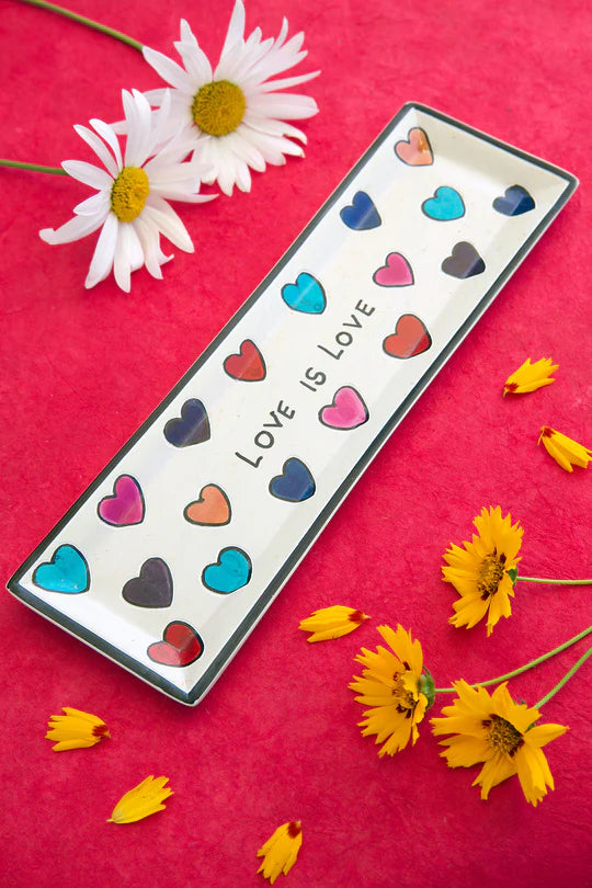 Love is Love Rectangle Tray - LGBTQ Pride Serving Tray for Coffee, Tea & Snacks - Perfect for Pride Month, Home Decor & Gift Giving