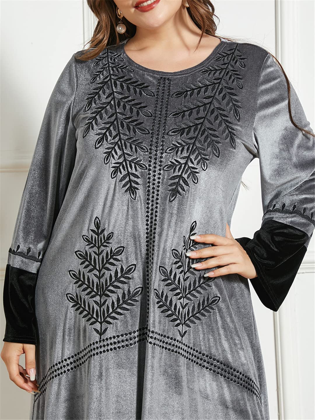 Elegant Turkey Winter Muslim Dress Dubai Abaya for Women - Embroidered Moroccan Kaftan Hijab Maxi Prayer Islamic Clothing | Perfect for Daily Wear, Mosque Visits & Special Occasions