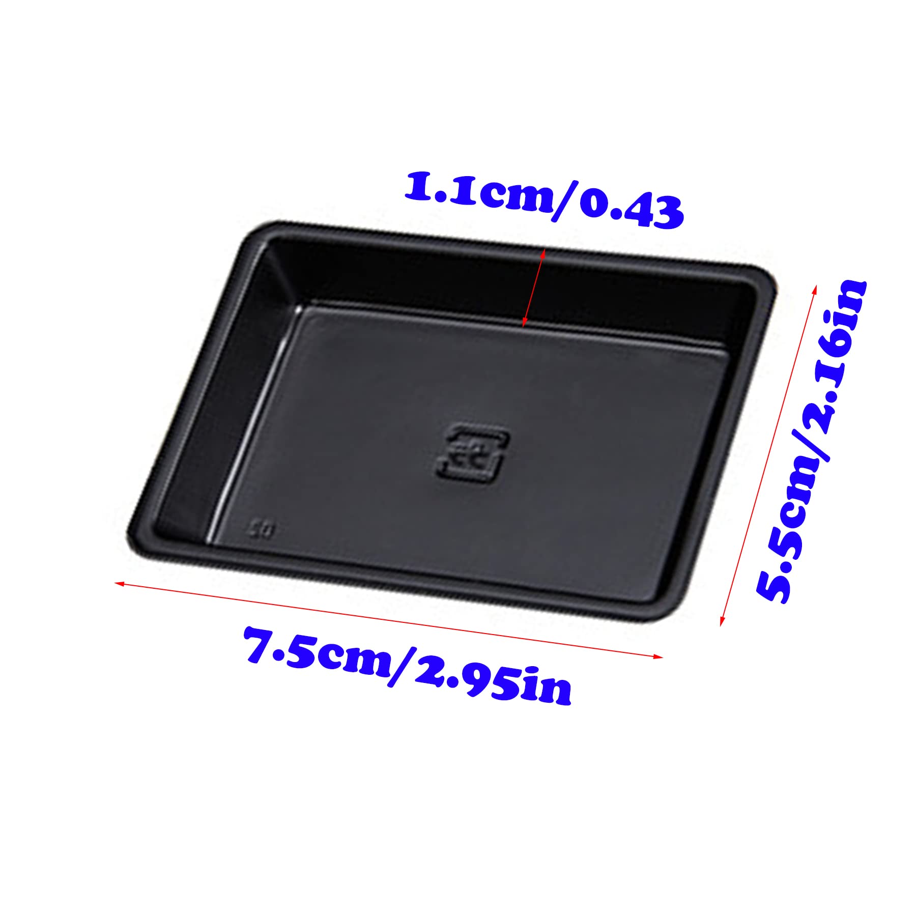 100 Pack Black Rectangle Sauce Dishes - Mini Disposable Dipping Plates for Dessert, Soup, Soy Sauce & Seasoning | Perfect for Home, Restaurants & Party Appetizers (MG20220326) | Ideal for Sushi, Dumplings, Salad Dressing & Snack Serving