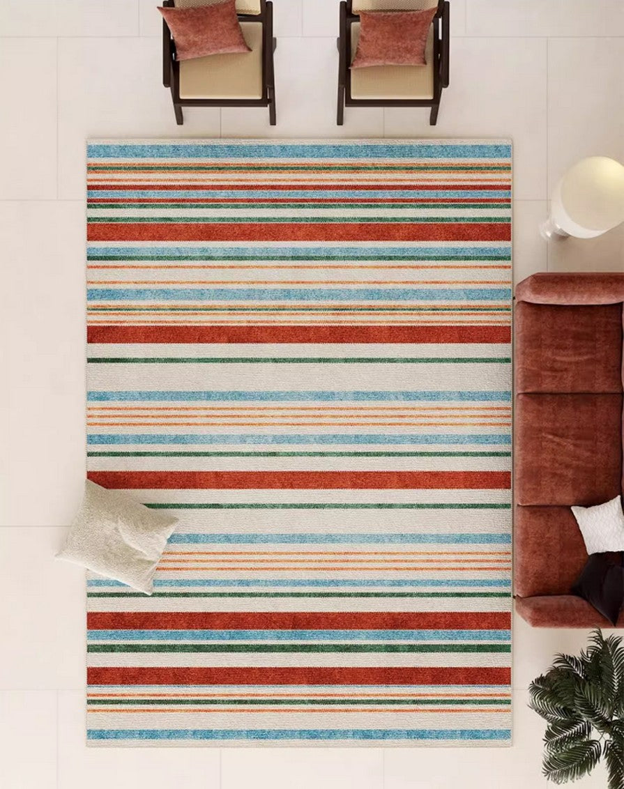 Vibrant Modern Abstract Area Rugs - Non-Slip Dining Room Rug, Living Room Carpet, Kitchen Floor Mat & Bedside Contemporary Geometric Rug - Perfect for Home Decor, Office & High-Traffic Areas