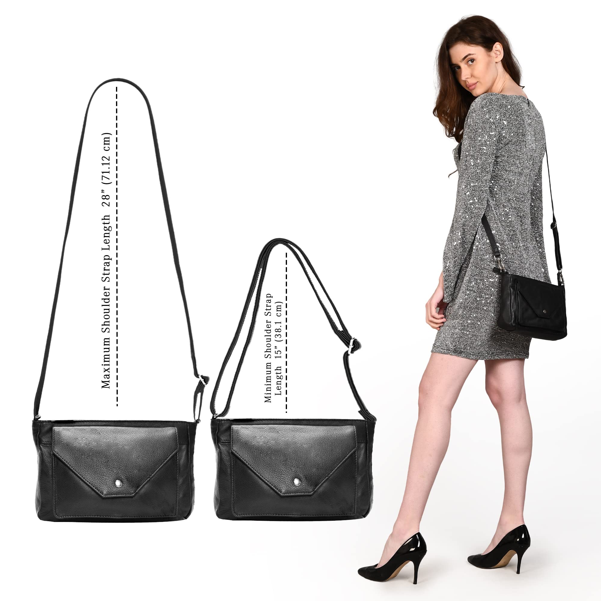 LUXEORIA Women's Leather Crossbody Bag - Small Travel Purse with Card Pockets | Perfect for Daily Use & Travel