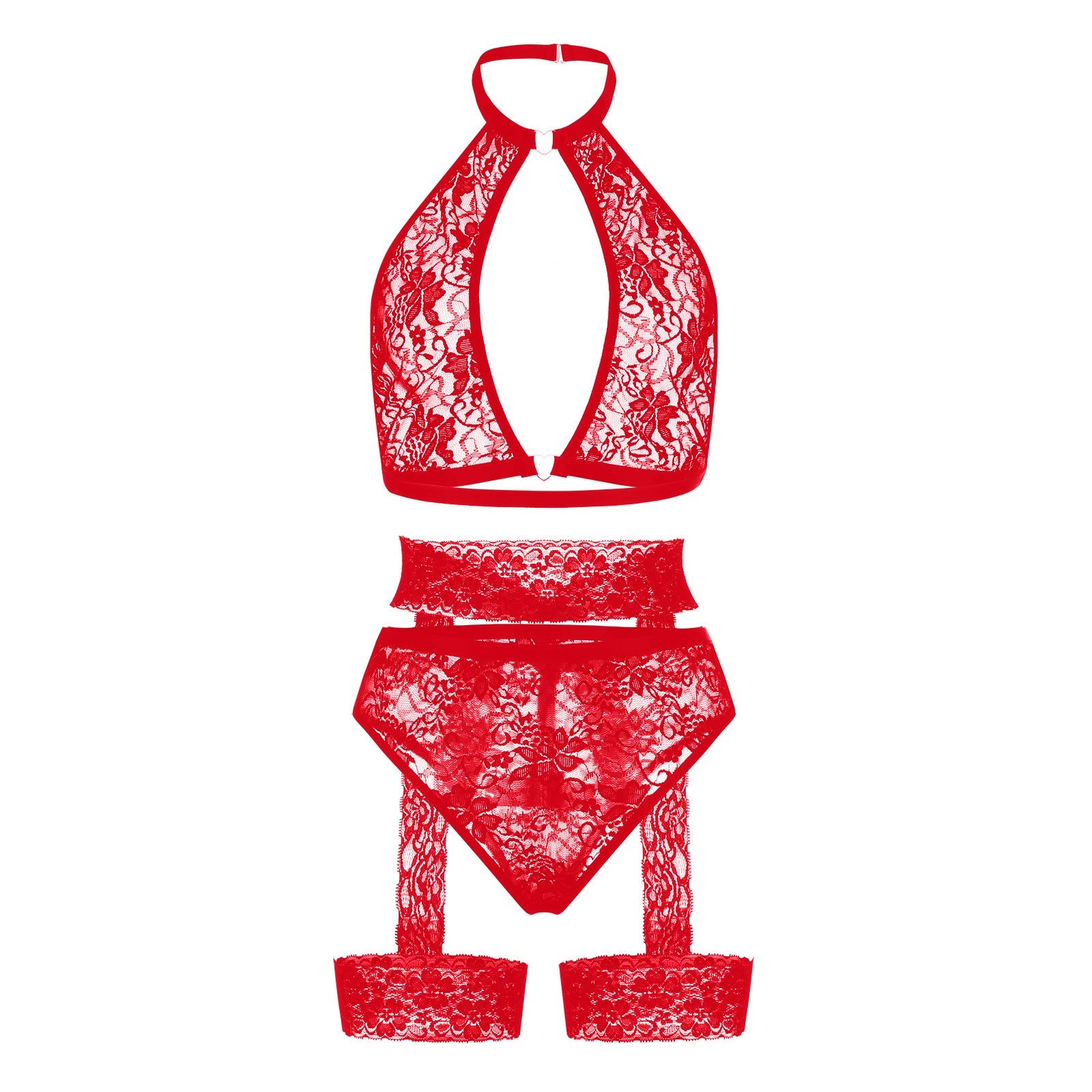 **Sexy Lingerie for Women - Plus Size Lace Teddy Babydoll & Bodysuit Set for Naughty Play, Date Night, Boudoir Photography - Exotic Nightgown A190**
