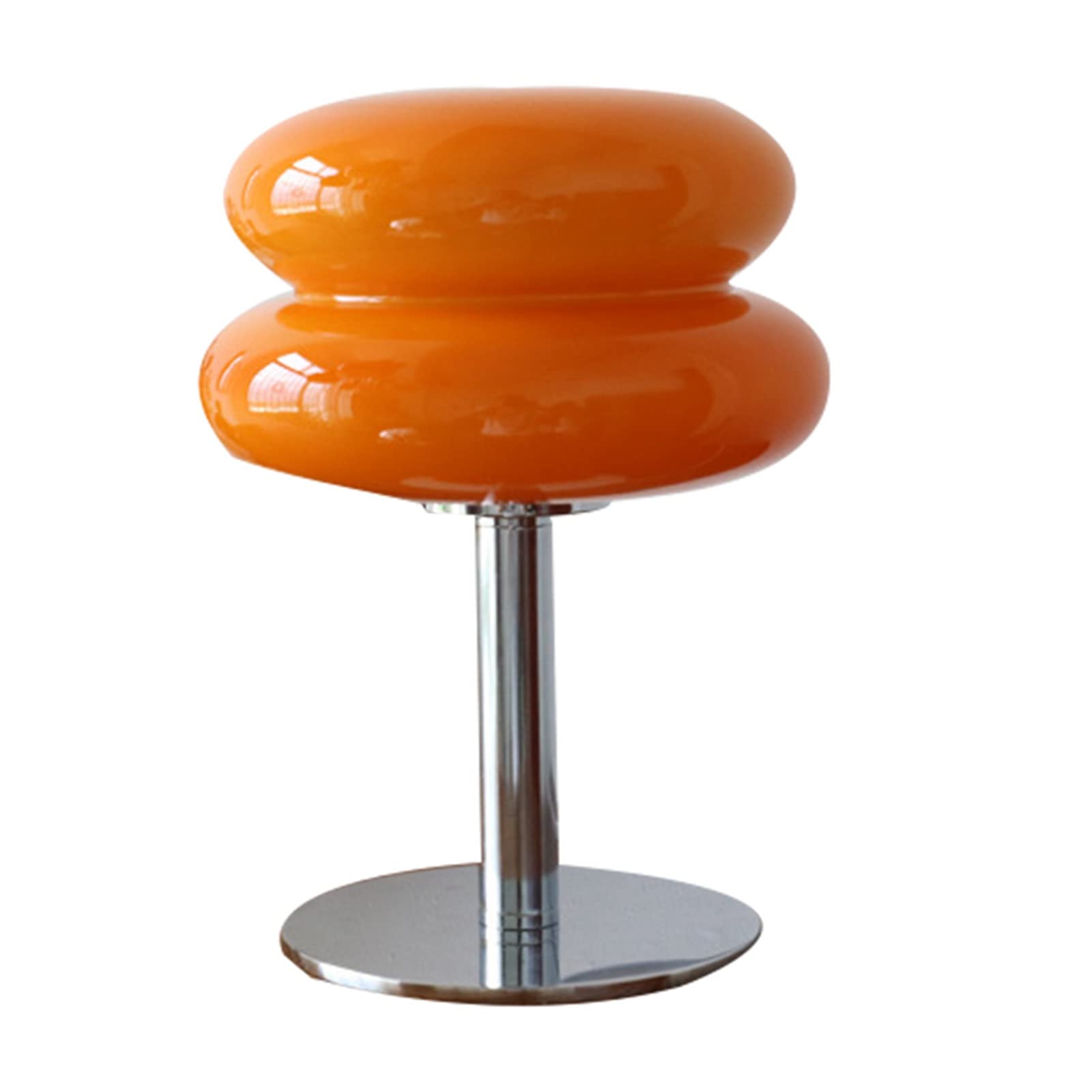 Macaroon USB Desk Lamp - Egg Tart Glass Table Light with Soft Energy-Efficient Lighting for Bedroom, Dorm, Office | Cute Tart-Shaped Night Light for Study, Reading & Decor (Orange)