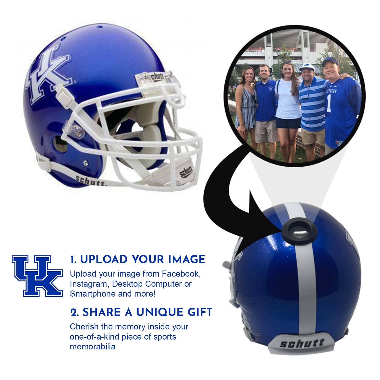 Kentucky Wildcats College Football Collectible Mini Helmet with Display Stand - Perfect for Fans, Memorabilia Collectors & Home Office Decor