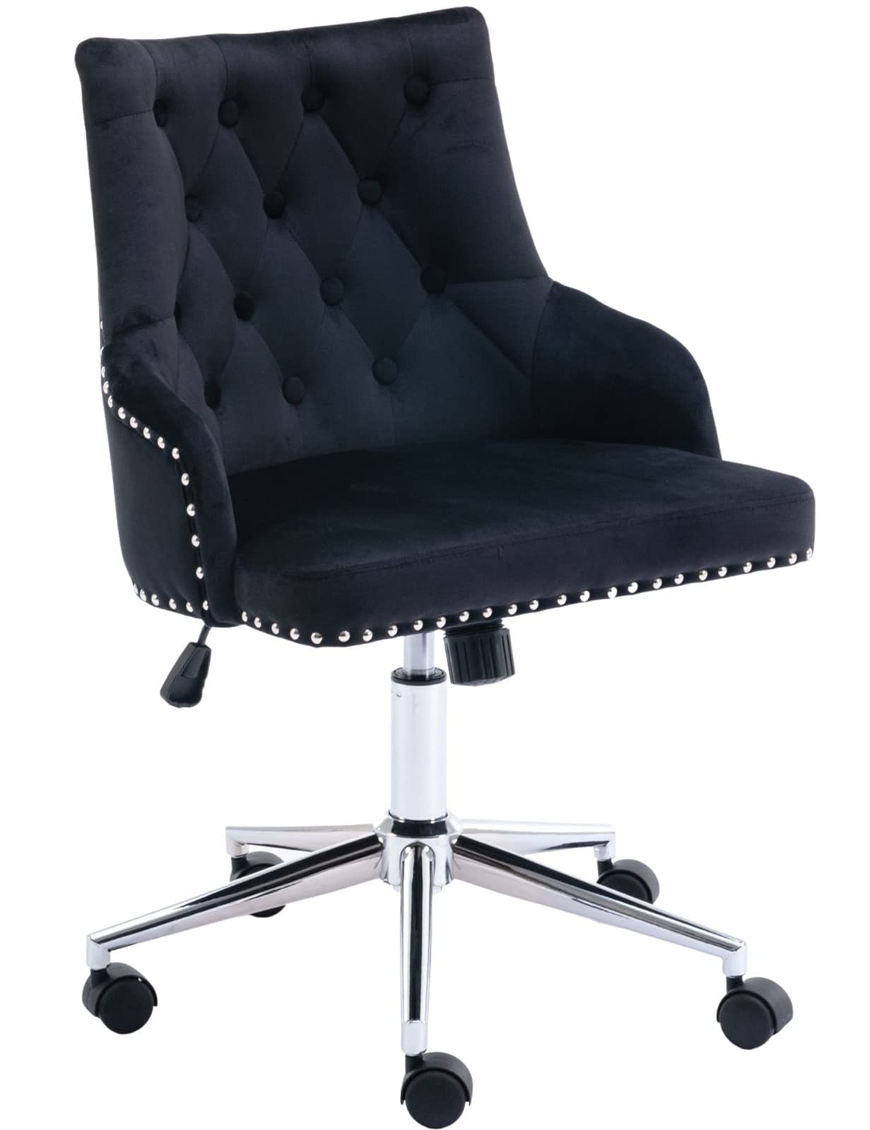 Velvet Swivel Office Chair with Wheels & Arms - for Study, Living Room & Bedroom