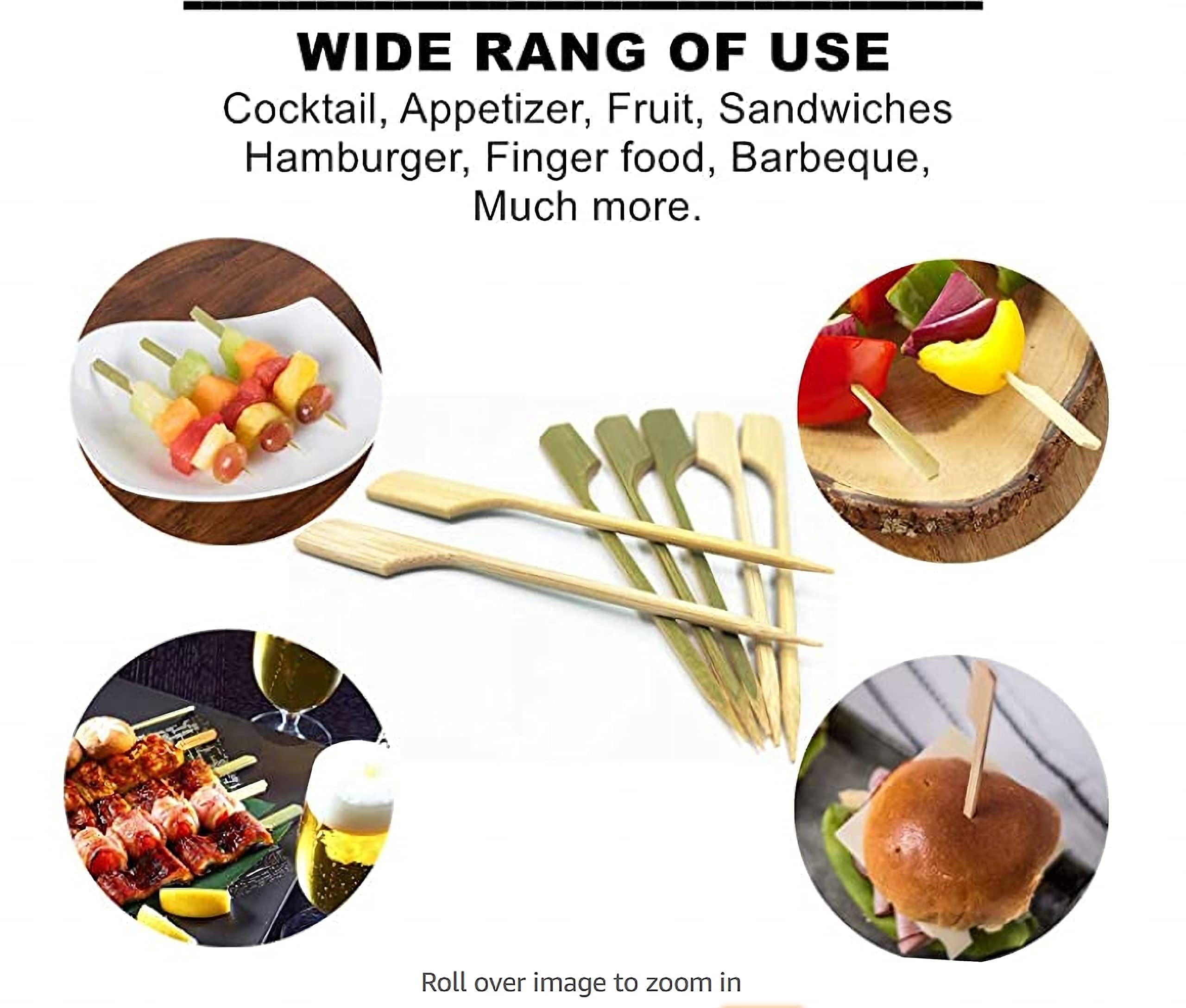 Bamboo Skewers 260 Pack - Cocktail Picks for Drinks, BBQ & Fruit Kabobs