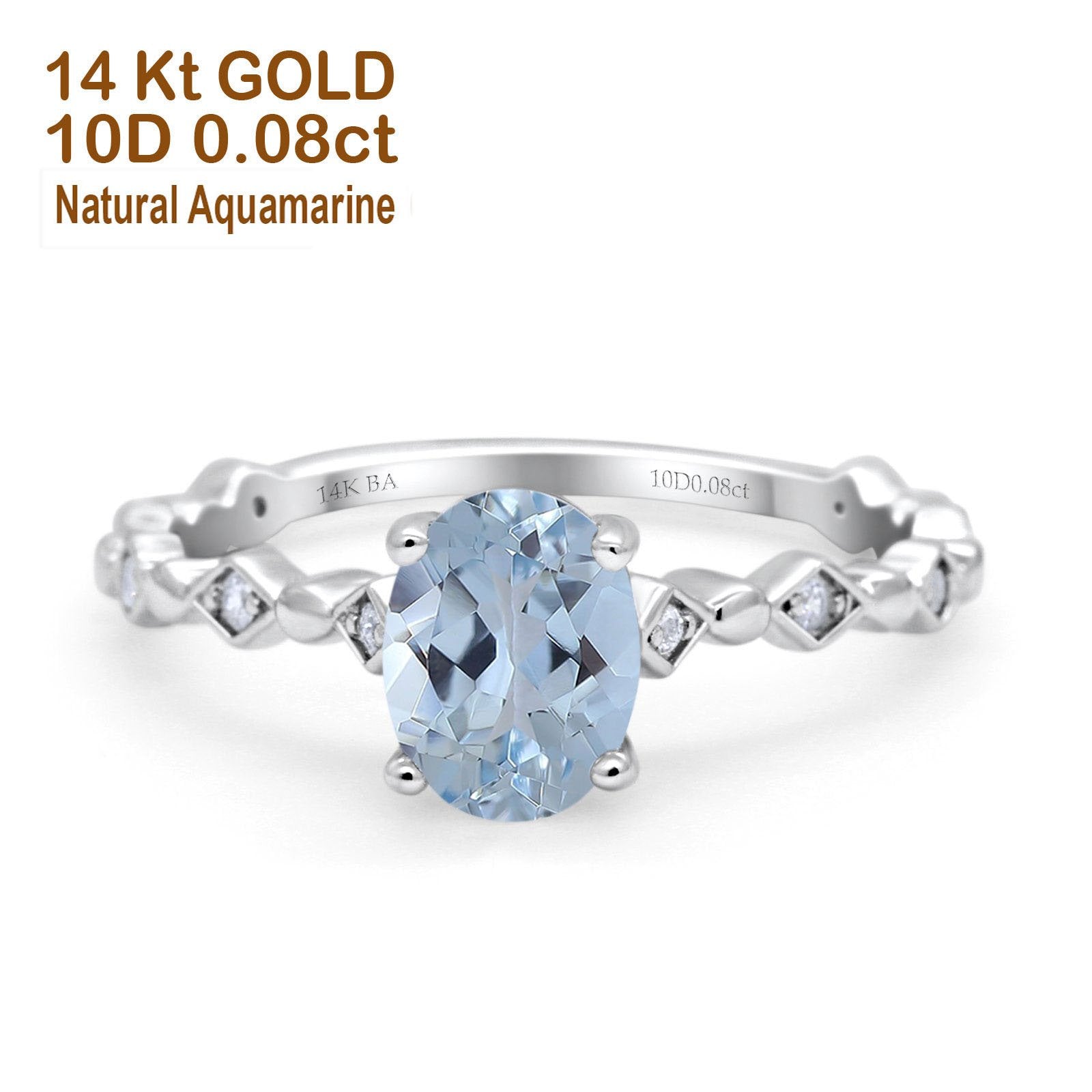 White Gold Natural Aquamarine