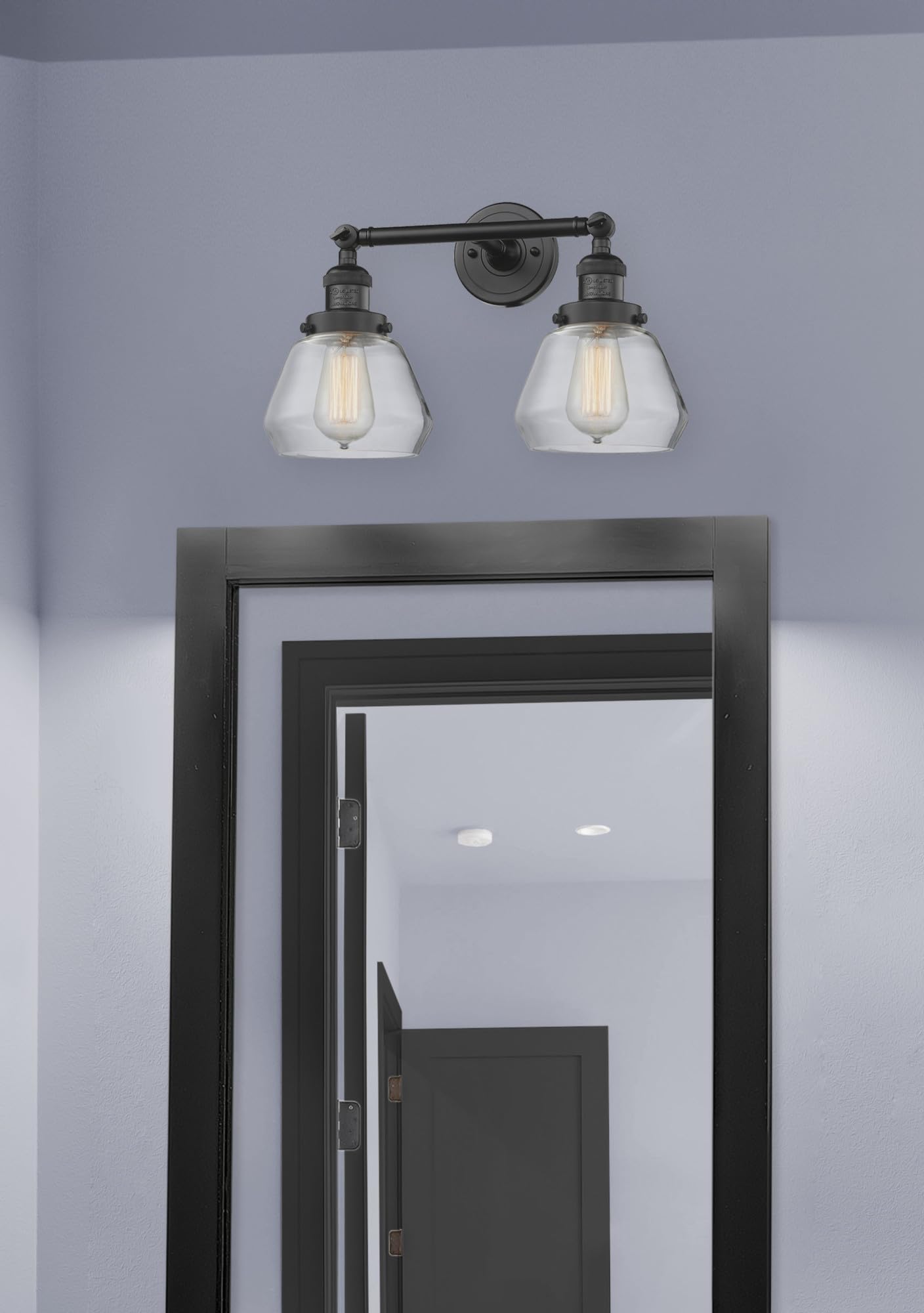 Innovations 208L-SN-G171 2 Light Vertical Bathroom Vanity Light Fixture - Brushed Satin Nickel Finish - Perfect for Bathroom Mirror Lighting and Modern Home Decor