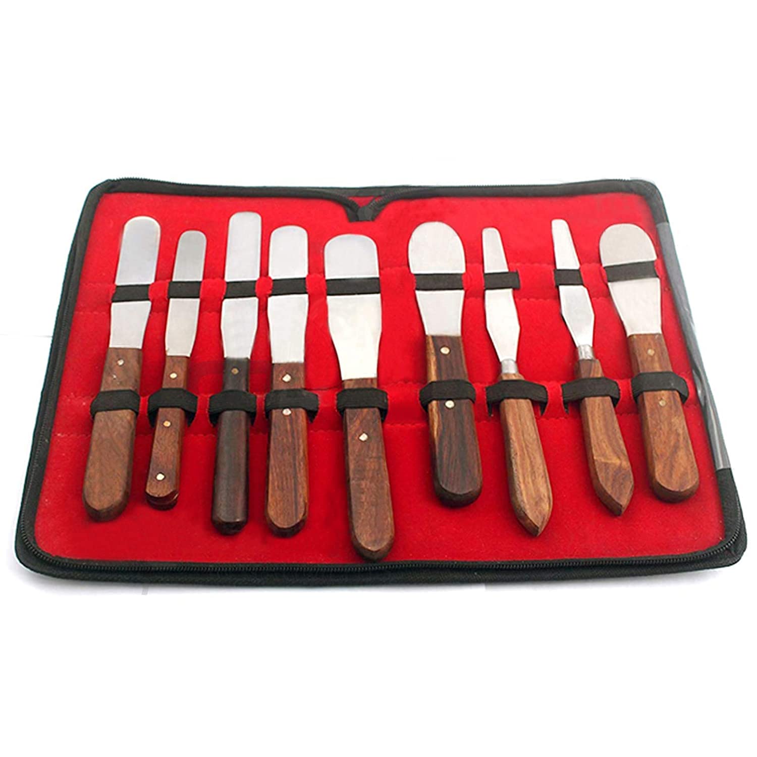 Premium German Stainless Steel Lab Mixing Spatula with Wooden Handle - Inert Blades for Dental Plaster, Alginate & Modeling - Ideal for Dental Labs, Scientific Research & Professional Kitchens