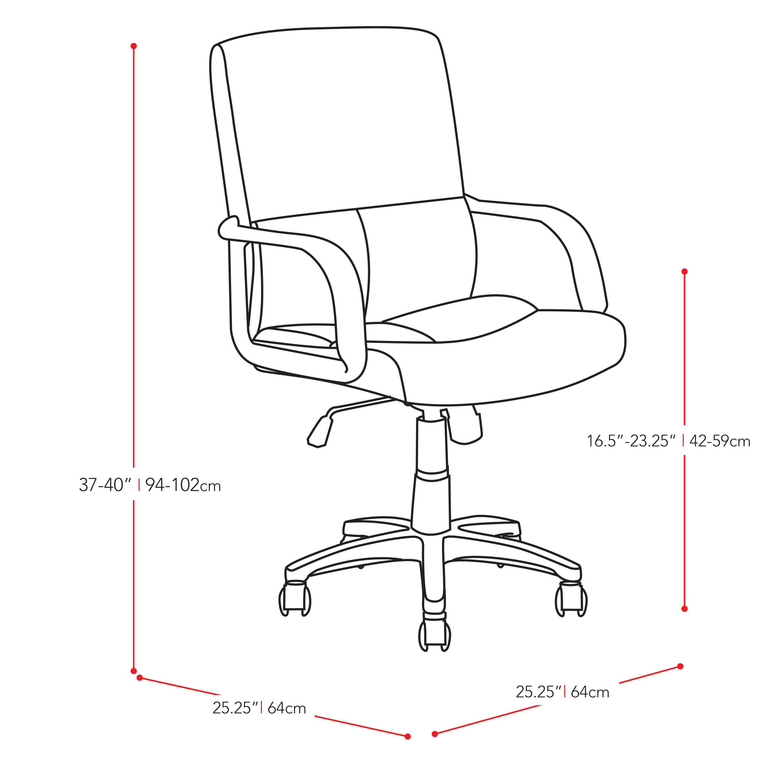CorLiving Ergonomic Office Chair - Adjustable Height, Swivel & Rolling Desk Chair with Lumbar Support - Black - Perfect for Home Office, Gaming & Workspace