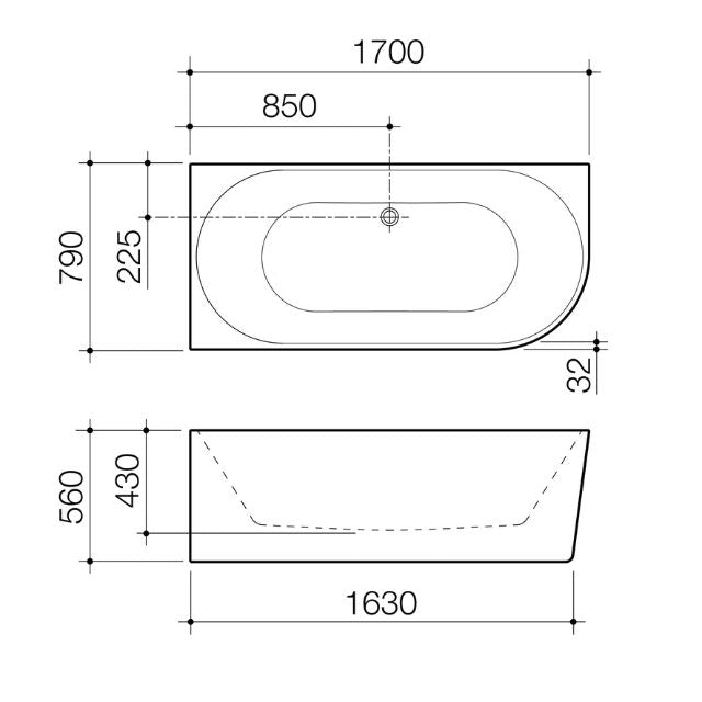 Caroma Urbane II 1700 Corner Back-To-Wall Toilet - Space-Saving Modern Bathroom Solution for Small Bathrooms & Powder Rooms