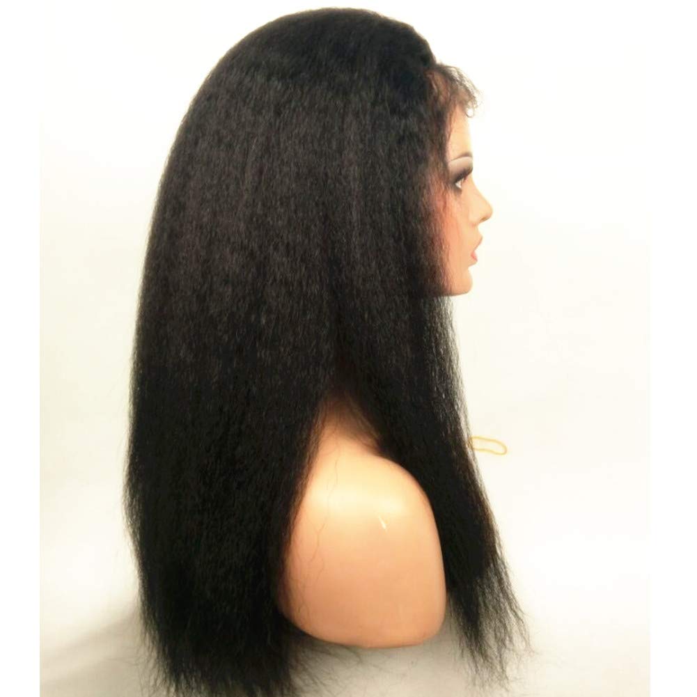 360 Lace Front Human Hair Wigs for Black Women - Brazilian Virgin Hair, Glueless 360 Lace Wig with Baby Hair, 18 Inch Italian Yaki Texture, Natural Look & Comfortable Wear | Perfect for Daily Use, Parties, Weddings & Special Occasions