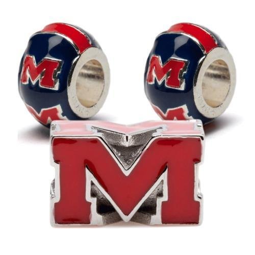 Three Charm Bead Set-Ole Miss