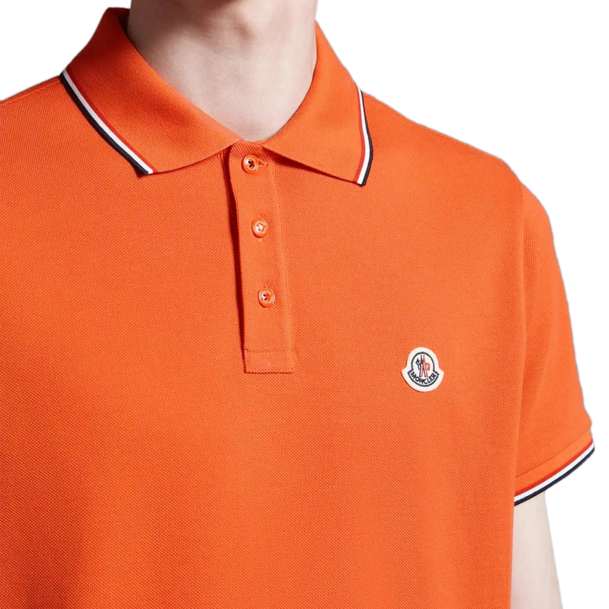 Moncler Orange Polo Shirt for Men - Premium Cotton Short Sleeve Casual Shirt - Perfect for Golf, Summer Outfits & Business Casual Wear