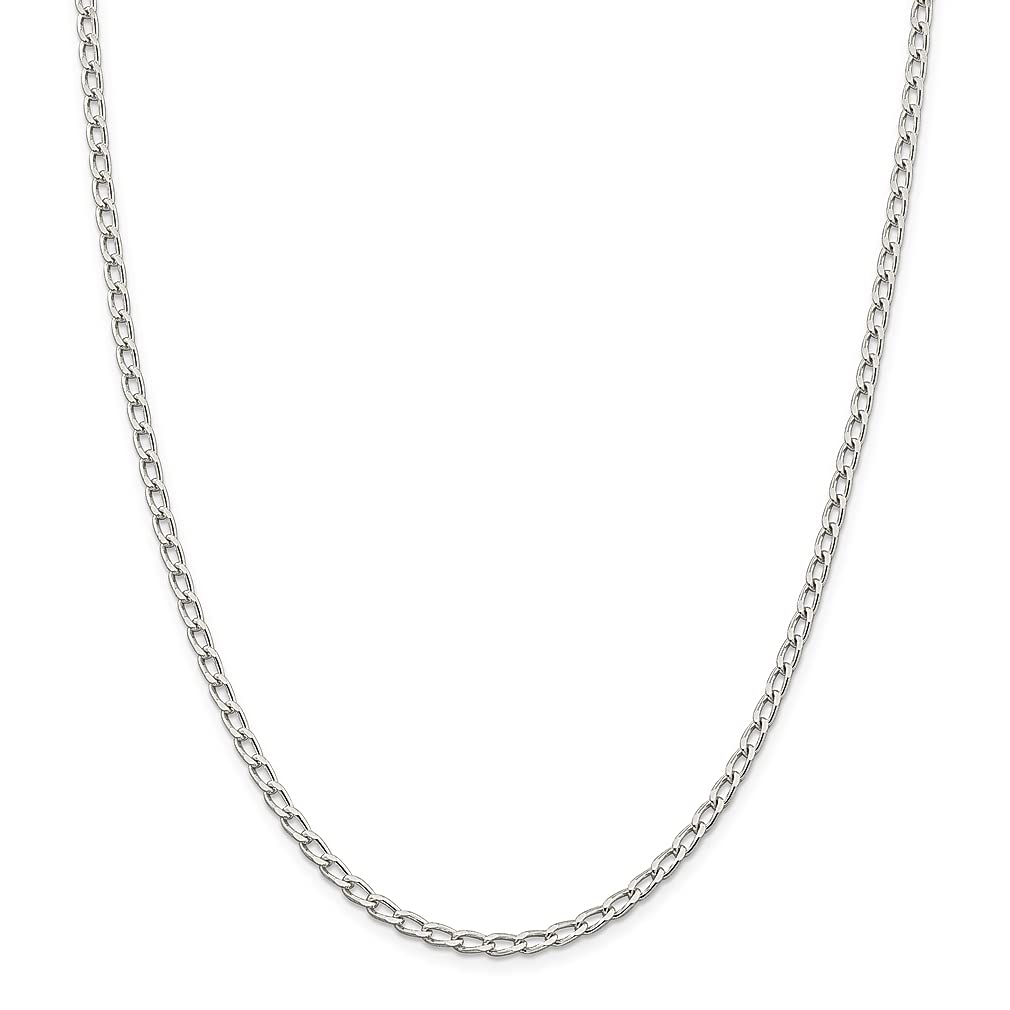 925 Sterling Silver 3.2mm 10 Inch Link Charm Anklet Chain Curb Bracelet - Elegant Fine Jewelry for Women, Perfect Gift for Her - Ideal for Parties, Weddings & Everyday Wear
