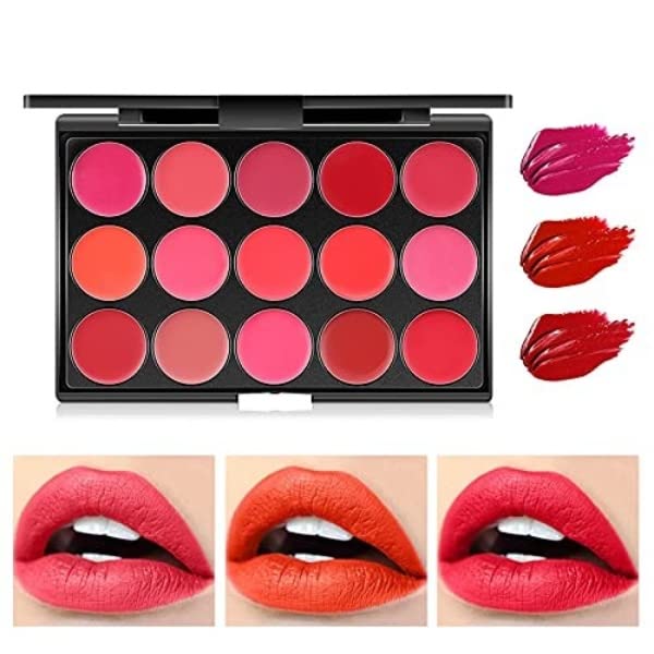 15 Color VBA Cream Lip Gloss Palette - Professional & Everyday Lip Makeup Kit for Contouring, Ombre & Full Lips | Great for Parties, Dates & Special Occasions