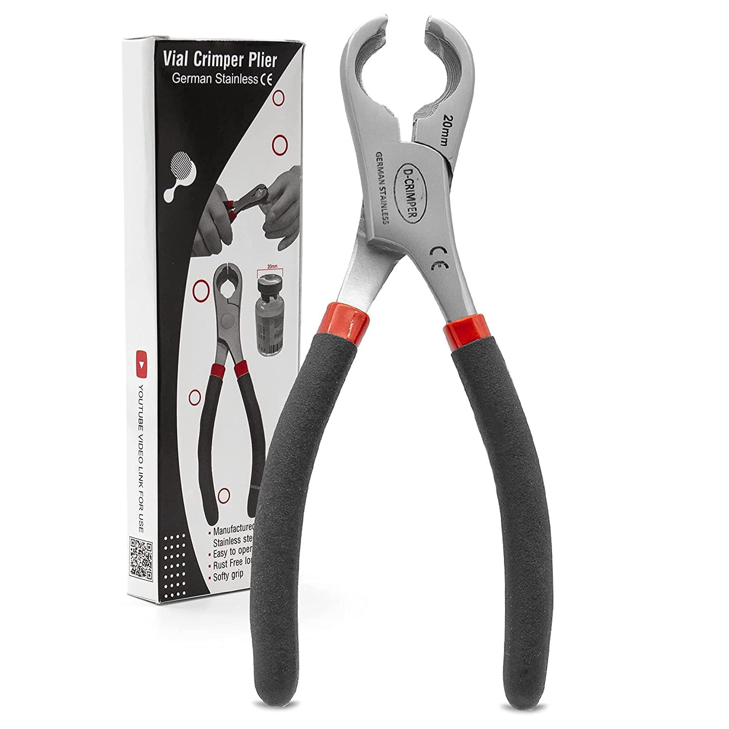 Vial Crimper Pliers - 20mm Aluminum Sealing Tool for Vials & Bottles (5 Pack) - Ideal for Pharmacy, Lab, and DIY Essential Oil Bottling