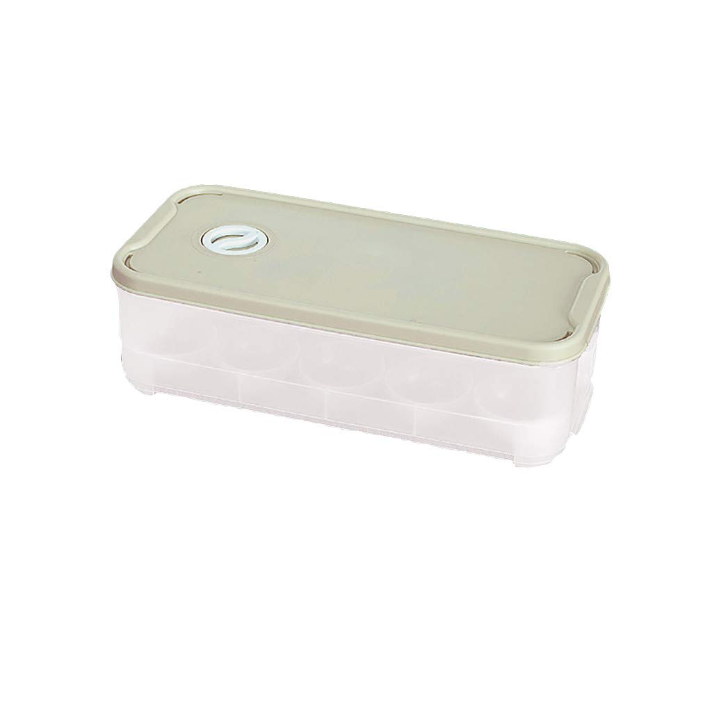 Yiser Plastic Egg Storage Container - 10 Grid Refrigerator Organizer Box for Kitchen, Dining & Bar | Perfect for Storing Eggs, Bread & Small Food Items (Green, One Size)