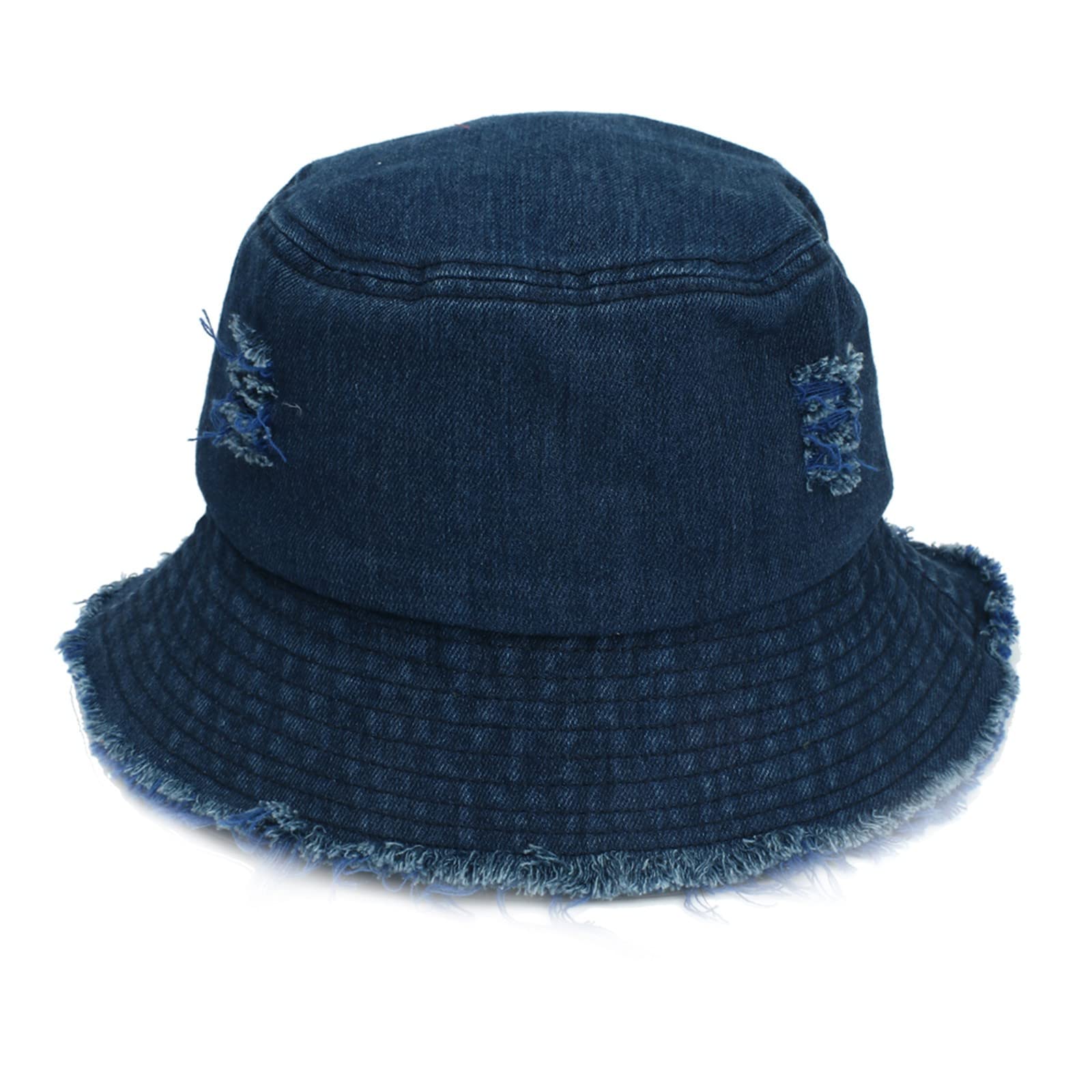 Fengqi Summer Casual Denim Bucket Hat with Tassel - Washed Fisherman Hat for Men & Women - Breathable Unisex Sun Hat for Beach, Outdoor, and Daily Wear