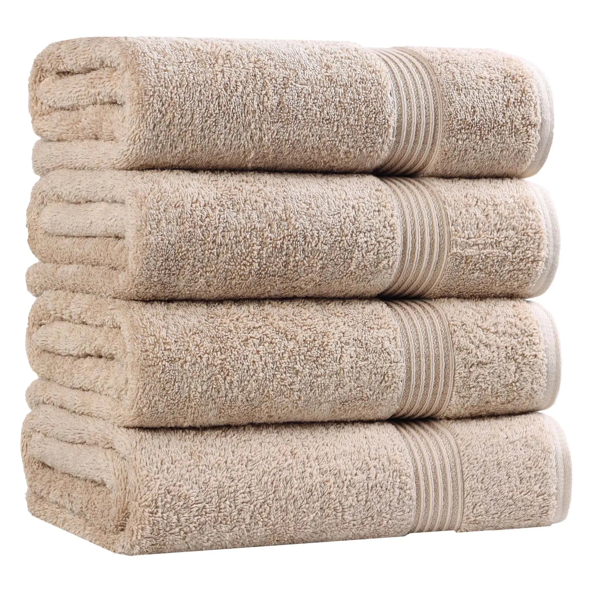 Premium Egyptian Cotton Bath Towels Set of 4 - Ultra Soft & Highly Absorbent Luxury Towels for Spa, Hotel & Home Use