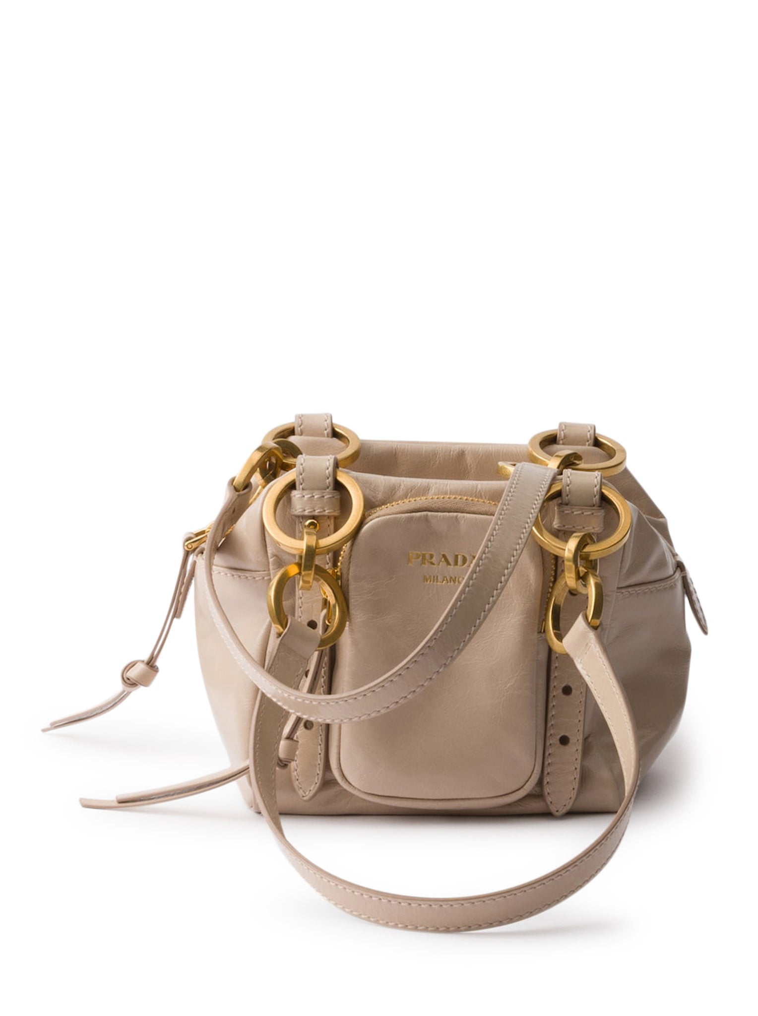 PRADA Mini Leather Dangle Top Handle Bag - Stylish & Elegant Women's Handbag for Work, Party & Everyday Use