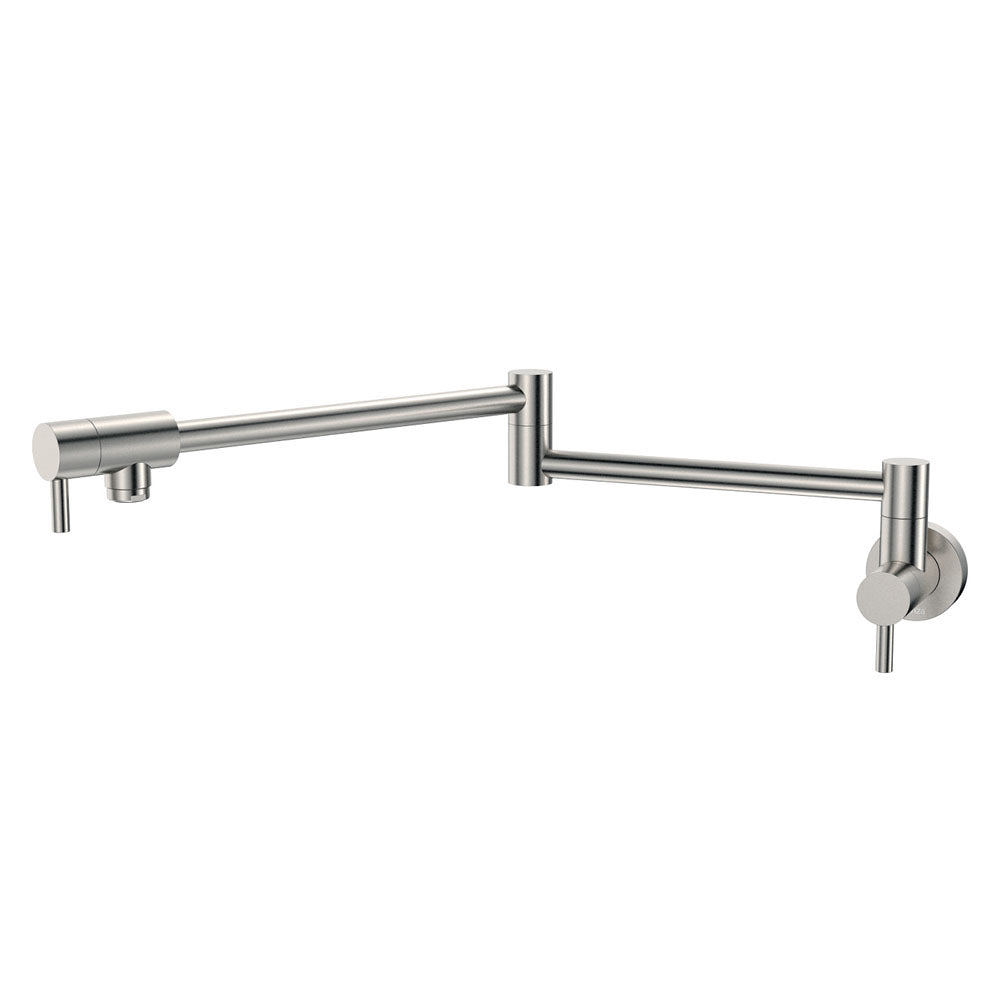 Fienza 228120BN Kaya Pot Filler Faucet - Brushed Nickel Finish - Wall Mounted Kitchen Sink Faucet for Easy Pot Filling - Perfect for Home Chefs and Modern Kitchens
