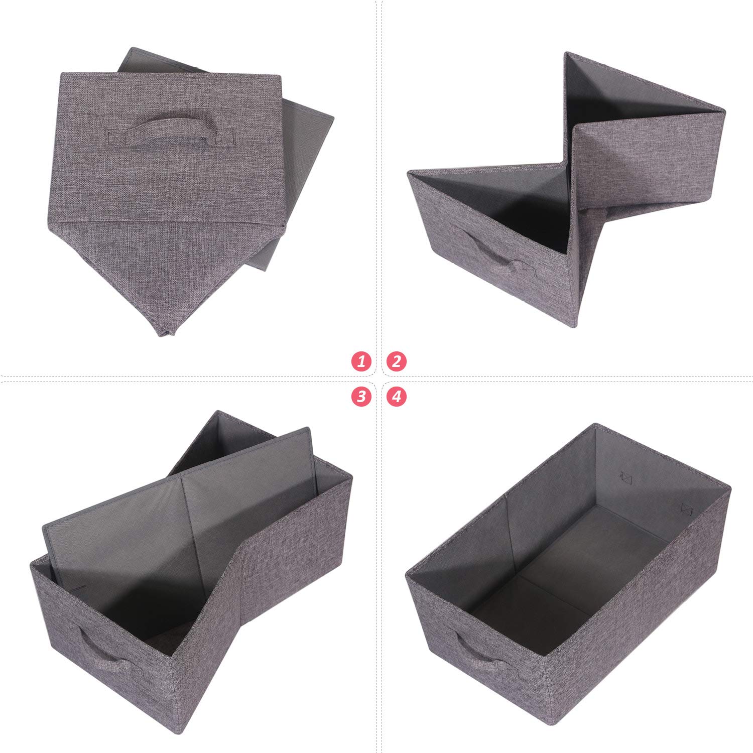 3-Pack Foldable Fabric Storage Bins with Handles - Closet Organizer Baskets for Shelves, Home & Office | Perfect for Clothes, Toys, and Home Organization