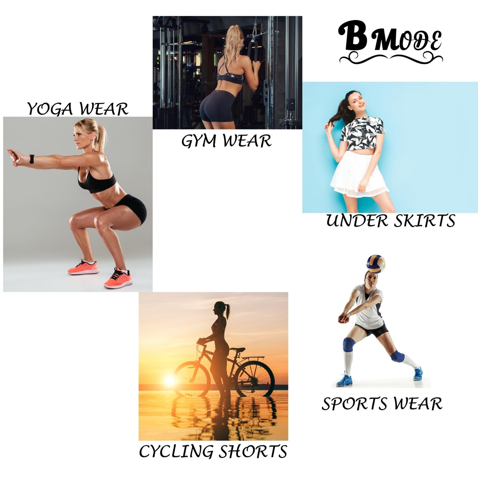 BMODE Women's Cotton Slip Shorts - Anti-Chafing Boyshorts for Yoga, Cycling & Everyday Wear | Breathable Underskirt Safety Shorts | Pack of 2 | Perfect for Workouts, Dresses & Active Lifestyle