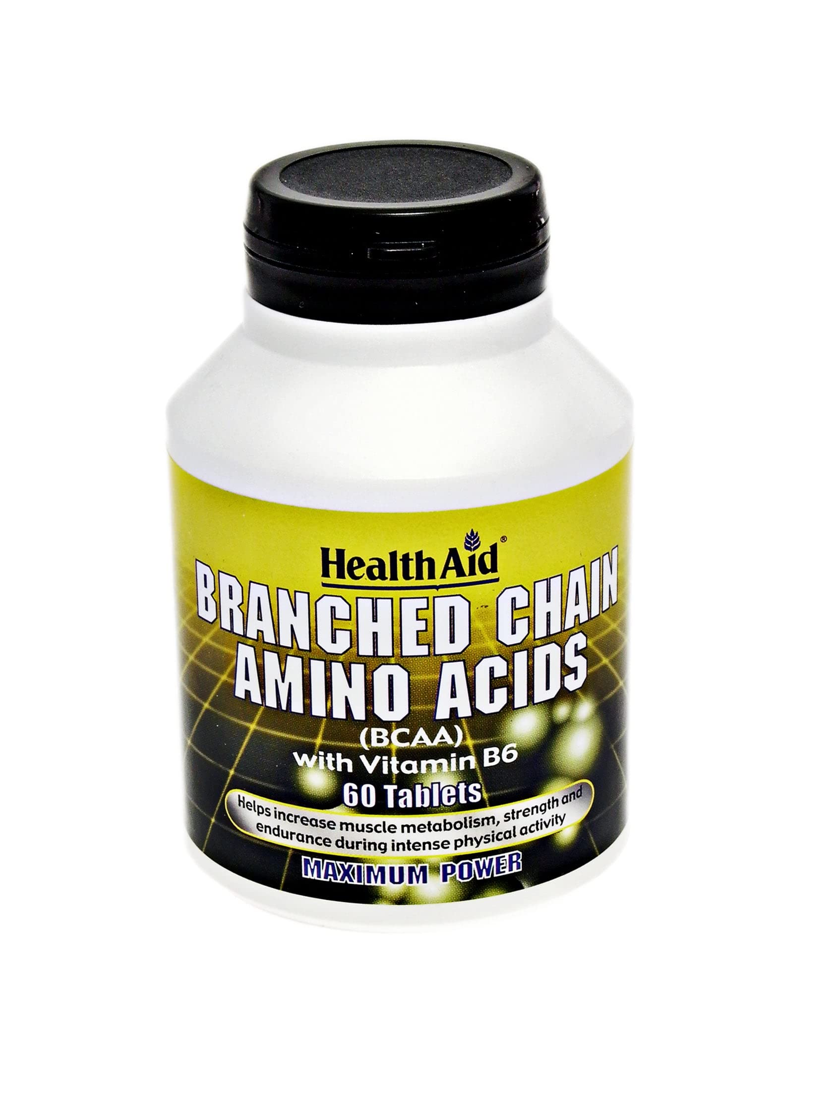 Health Aid Branch Chain Amino Acids (BCAA) 60 Tablets - Muscle Recovery & Performance Supplement for Athletes & Fitness Enthusiasts