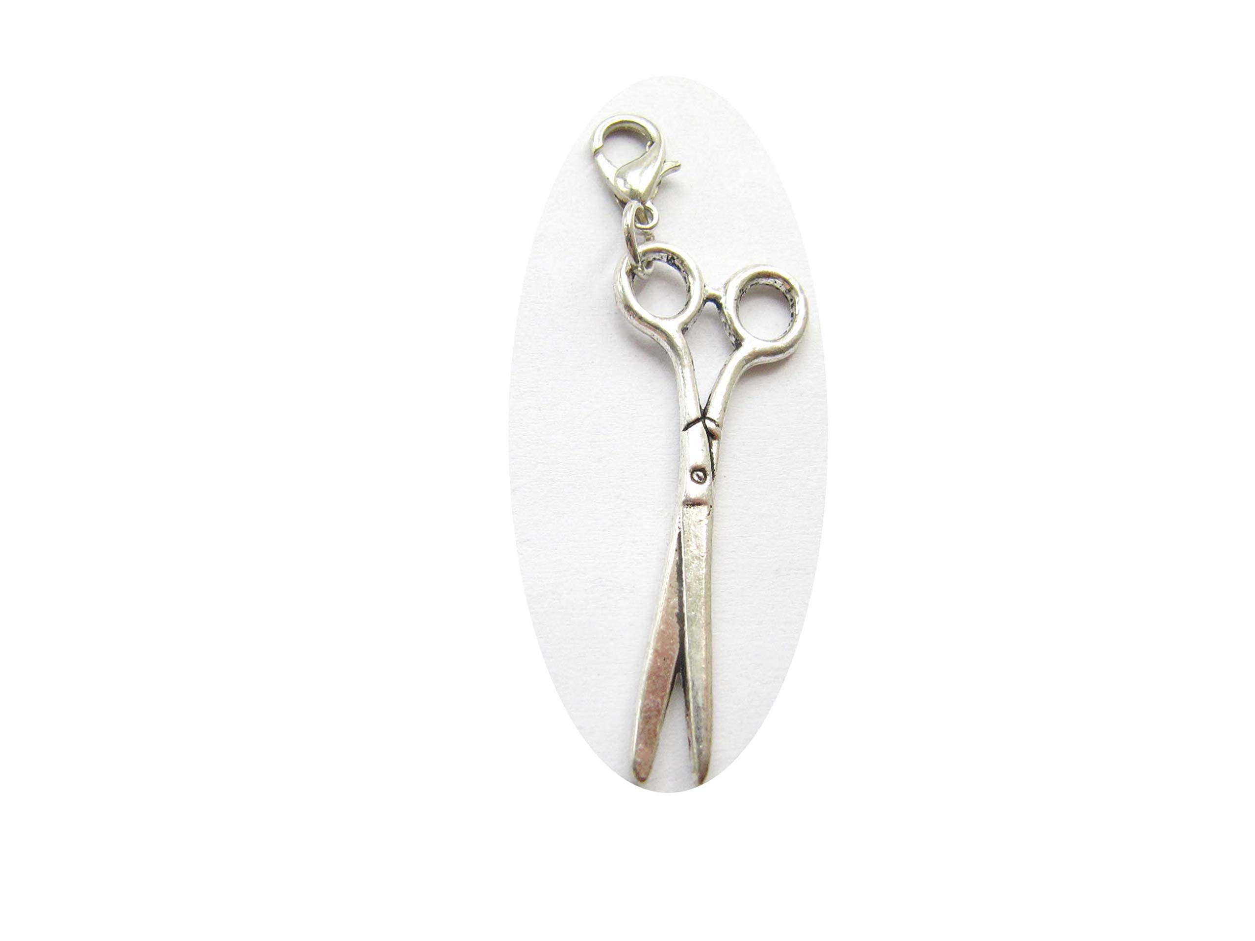 Scissors Charm & Sewing Machine Charm - 1.6x4.2cm Scissors Zipper Pull & Clip On Charms for DIY Crafts, Jewelry Making & Sewing Projects - Perfect for Keychains, Bags & Accessories