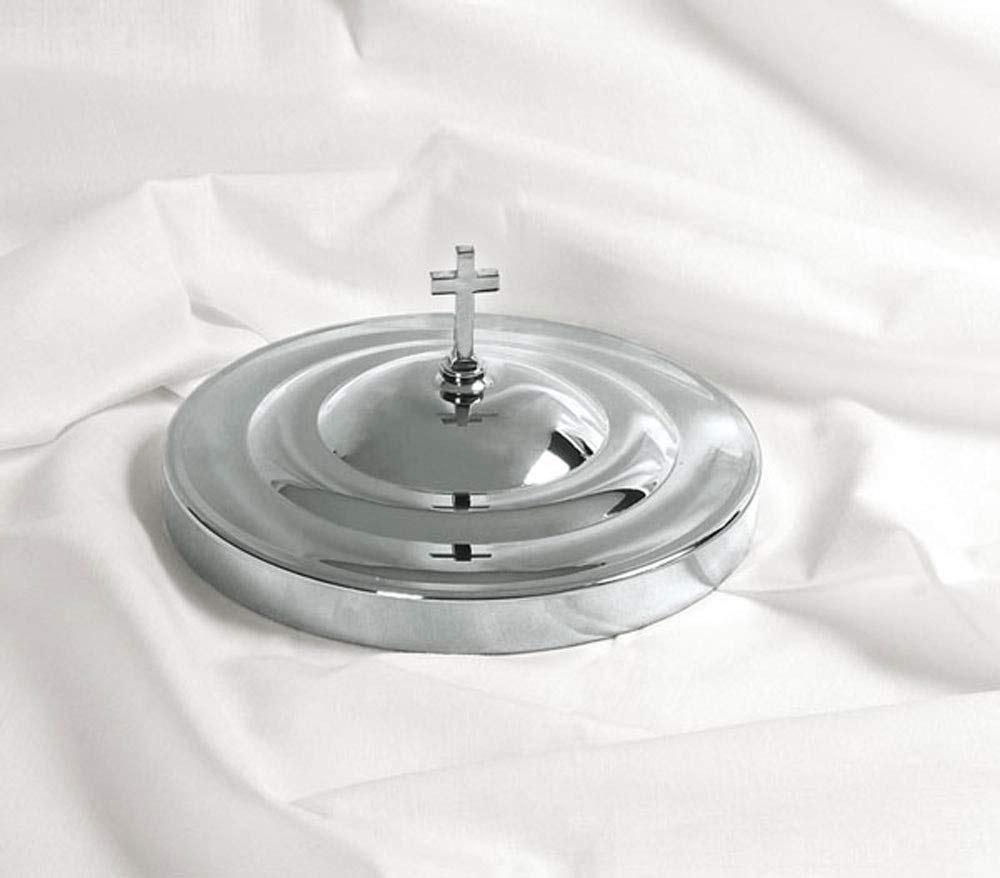 Broadman Holman 435465 Silver-Tone Stainless Steel Bread Plate Cover - Perfect for Church Communion, Buffet Serving, and Home Dining