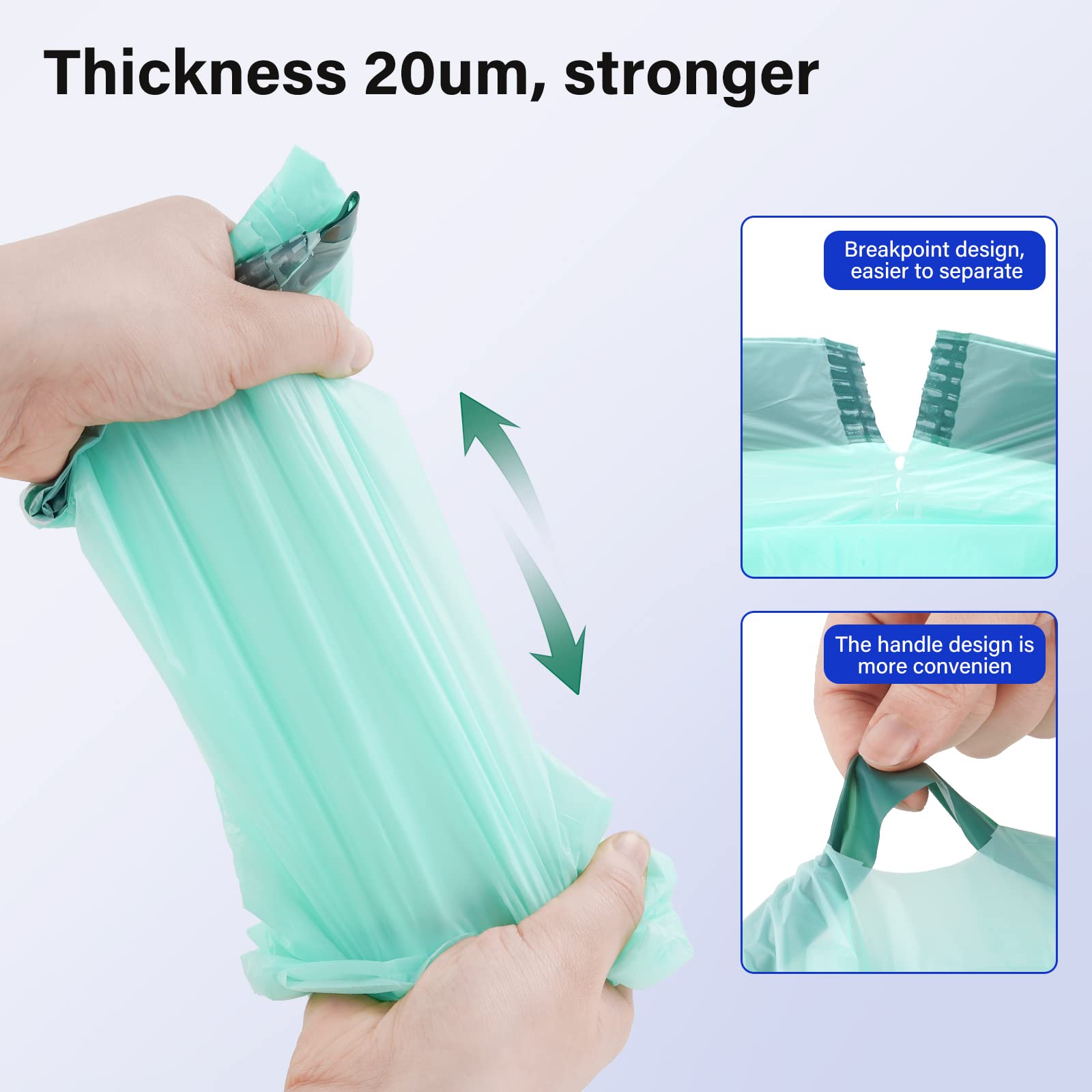 4 Gallon Compostable Trash Bags with Drawstring - 100% Biodegradable & ASTM D6400 BPI Certified - Eco-Friendly Small Trash Bags for Kitchen, Bathroom, Office - Perfect for Food Waste, Daily Cleaning & Sustainable Living