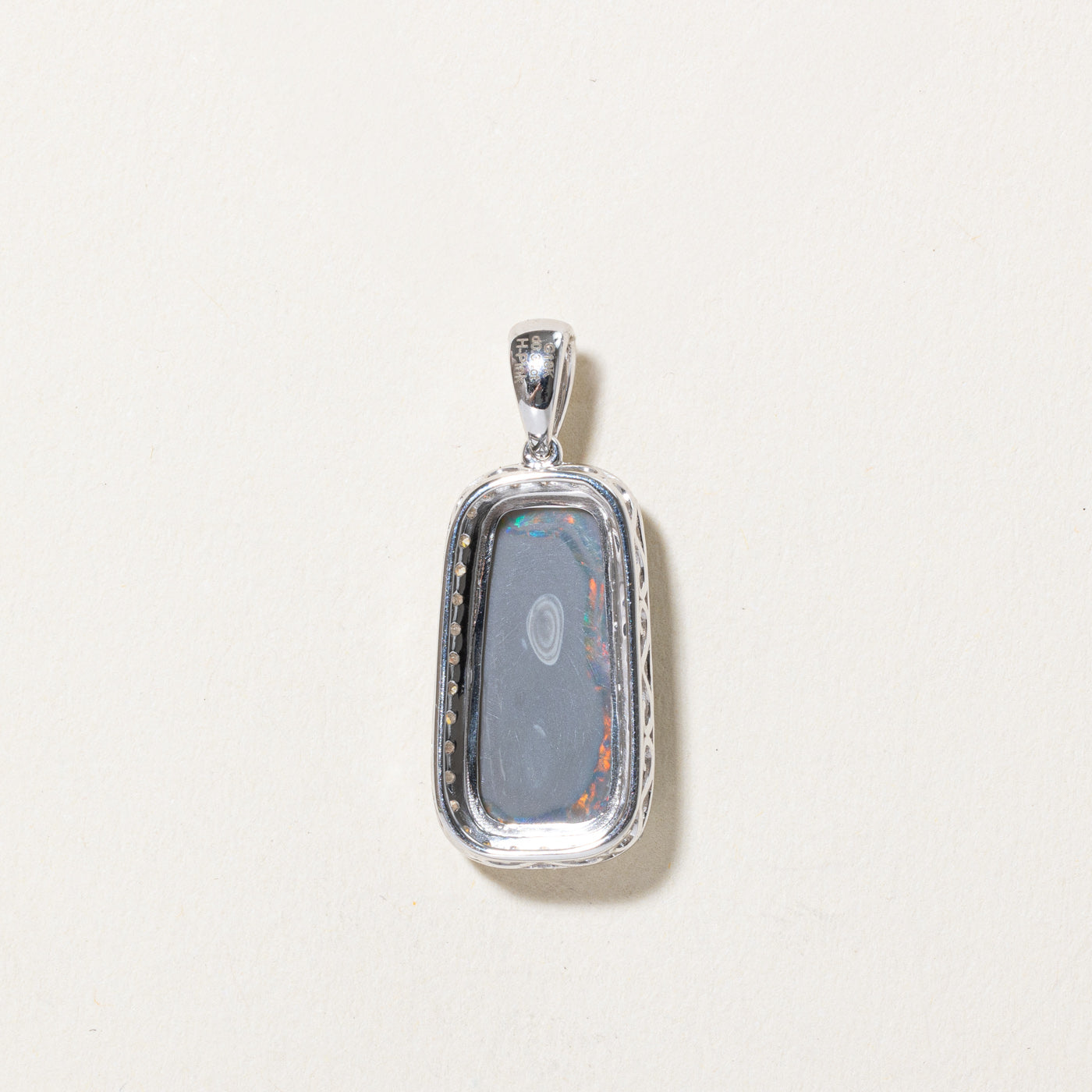 Exquisite 2.75ct Australian Opal & 0.34ct Diamond Pendant Necklace - Elegant Jewelry Gift for Women - Perfect for Weddings, Anniversaries & Special Occasions