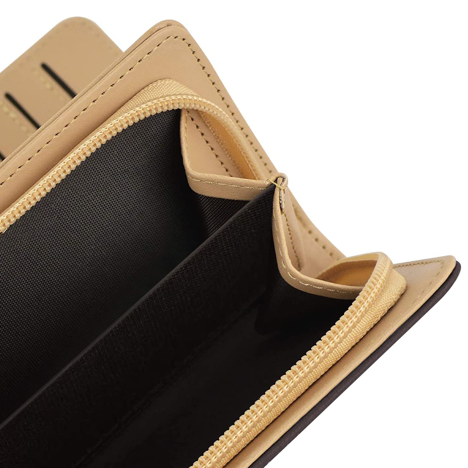 PGXT Women's Leather Bifold Wallet with Hollow Leaf Pattern - Slim Credit Card Holder & Zip Purse for Daily Use - Perfect Gift for Women & Girls (Black) - Ideal for Work, Travel, and Special Occasions like Birthdays & Christmas
