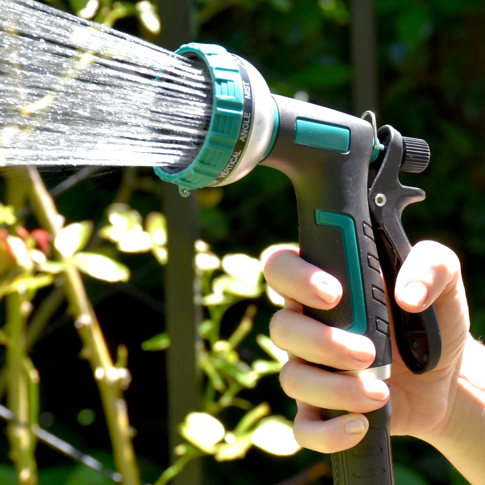 Retractable Garden Hose Reel - Heavy Duty Wall Mounted Water Hose Reel with Smooth Auto Rewind, Adjustable Length Lock, 180° Swivel Bracket & 9-Pattern Sprayer (100FT +6FT 5/8