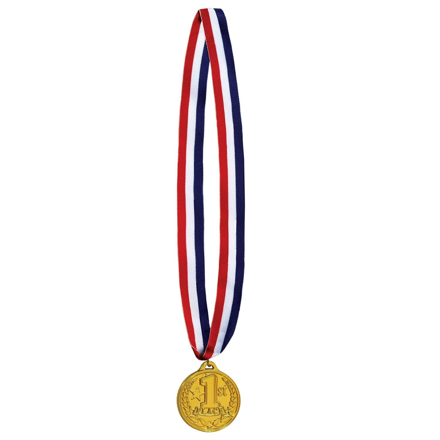 1st Place Gold Medal with Ribbon - 12 Pack Awards for Sports Competitions, School Events & Academic Achievements - Perfect for Track Meets, Graduations & Award Ceremonies
