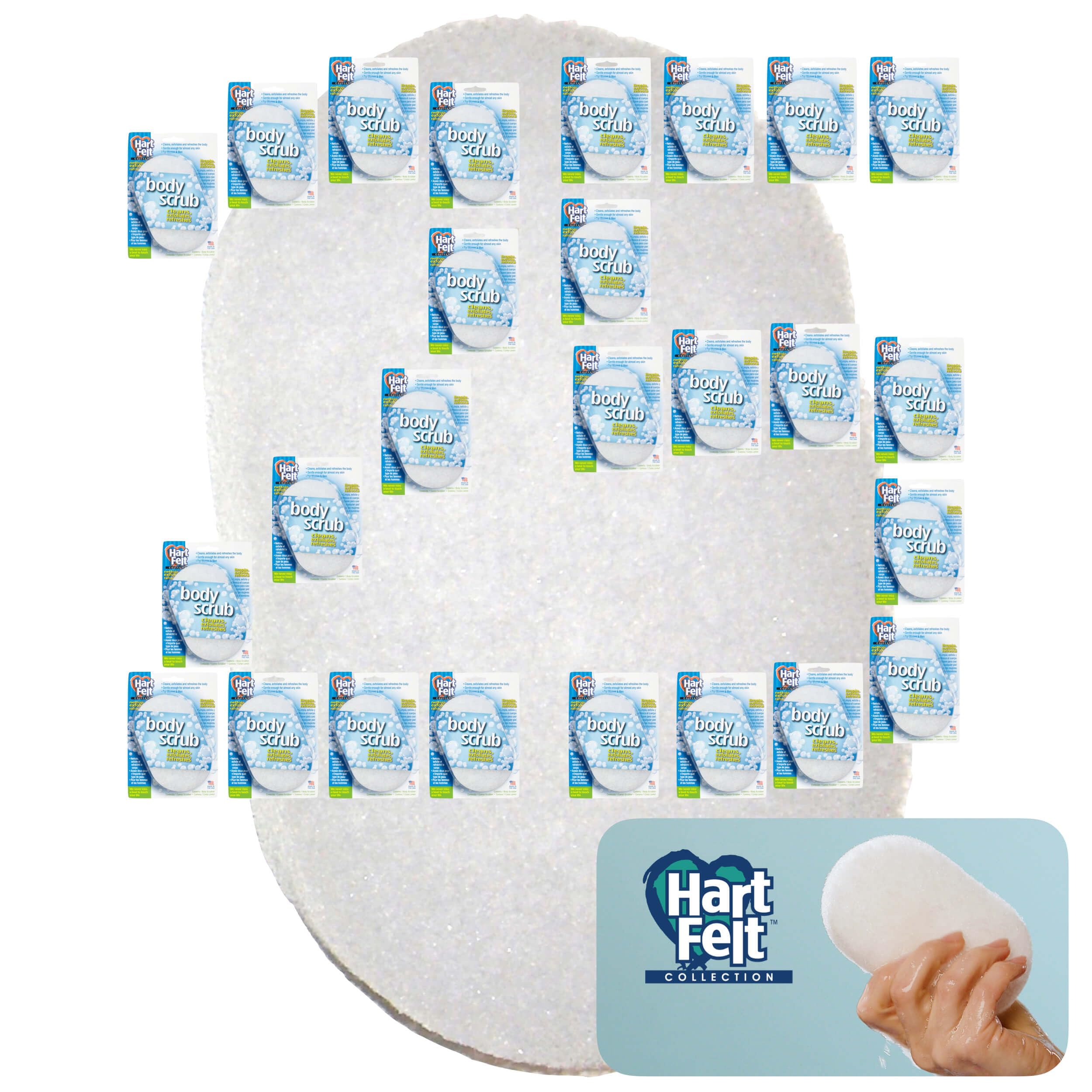 Exfoliating Bath Sponges for Shower | USA-Made Oval Body Scrubber for Smooth Skin | Chemical-Free Back & Arm Wash Sponge | Pack of 25 | Perfect for Daily Cleansing & Spa-Like Relaxation