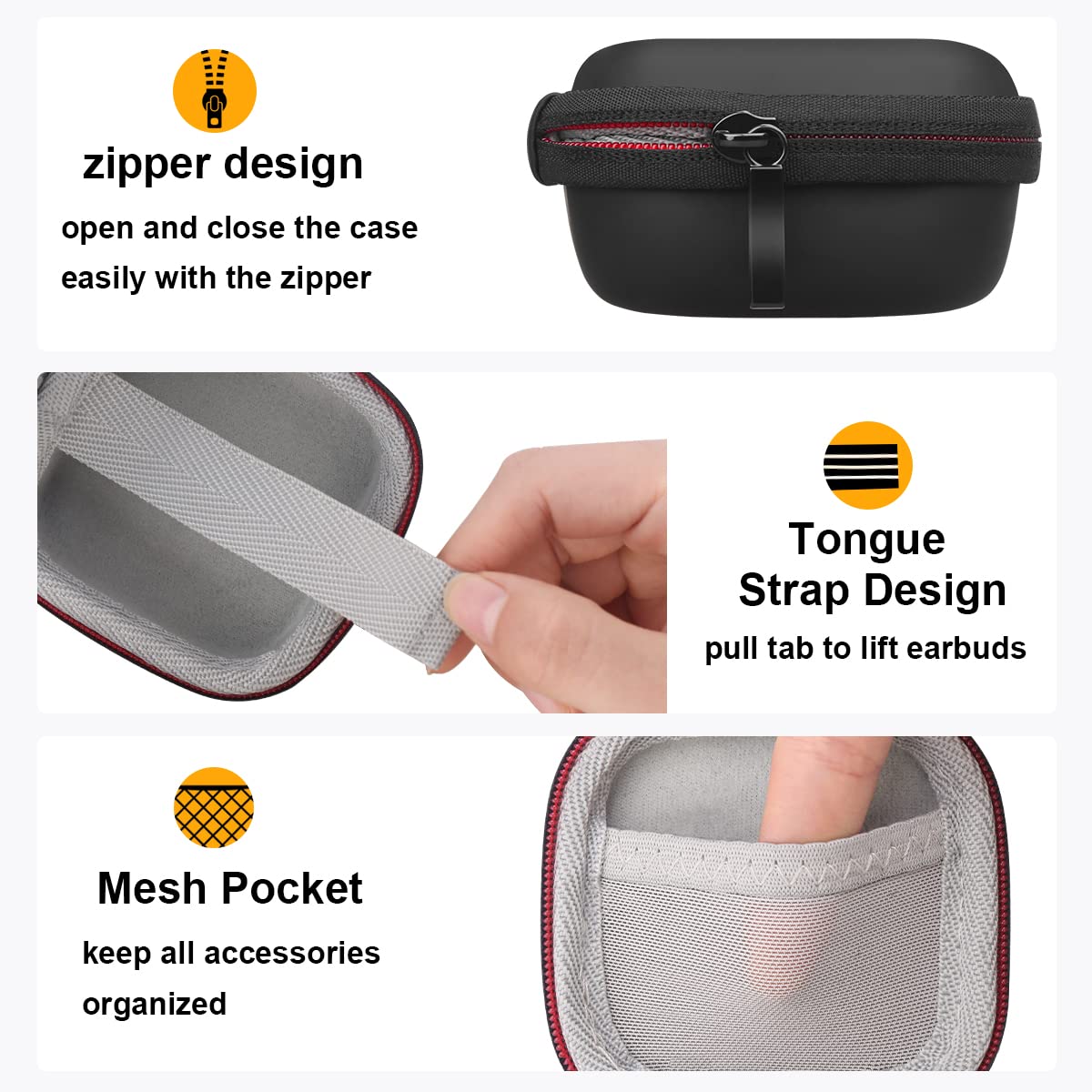 Elonbo Protective Carrying Case for Bose QuietComfort Ultra Earbuds & QC Earbuds II - Wireless Noise Cancelling Headphone Cover (Black) - Travel Storage, Gym Accessory & Daily Organizer