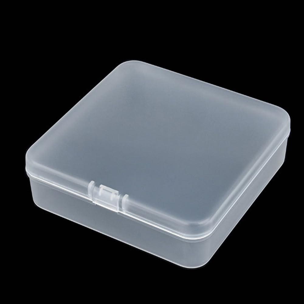 12-Piece Small Bead Organizer Set - Frosted Plastic Storage Cases with Hinged Lids - Clear Transparent Jewelry Bead Containers for DIY Crafts, Sewing & Jewelry Making Supplies