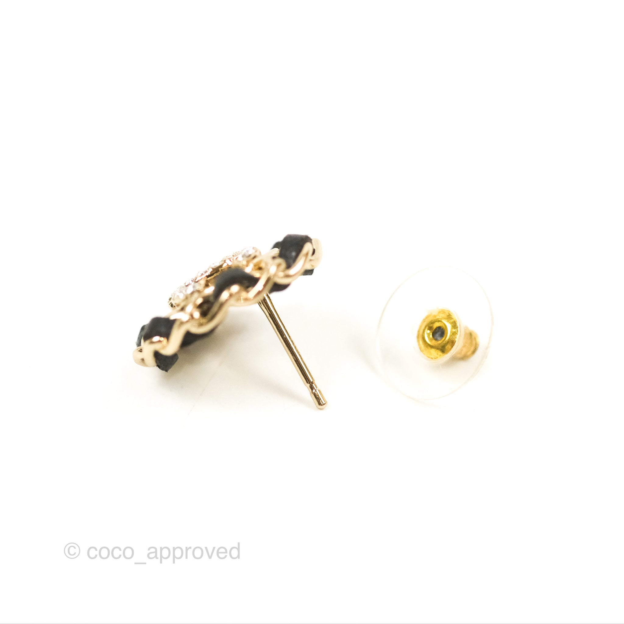 Chanel CC Crystal Woven Round Earrings Gold Tone 22S - Luxury Fashion Jewelry for Women, Elegant Party & Evening Wear Accessories