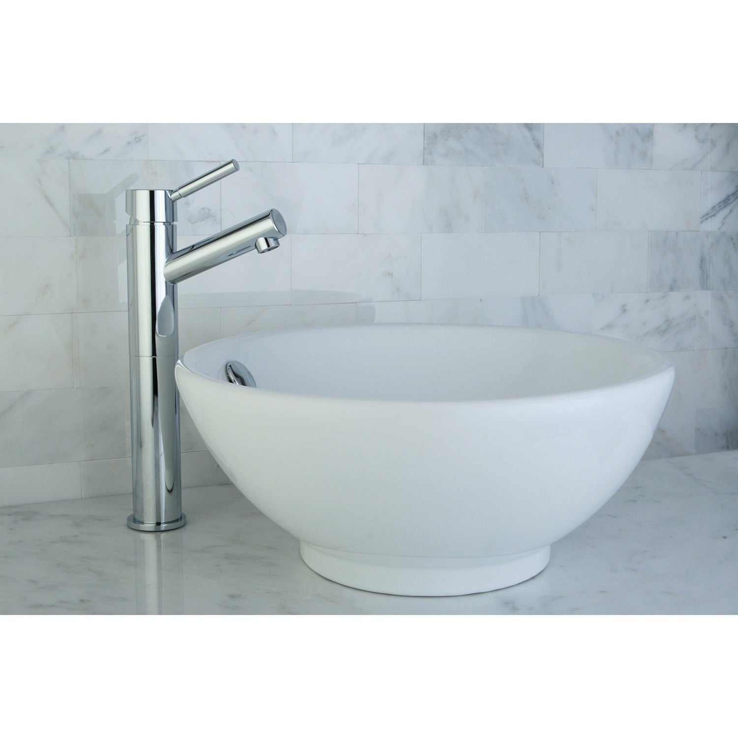 Premium Kingston Brass 15-Inch White Porcelain Vessel Sink - Modern Bathroom Vanity Top for Powder Rooms & Luxury Master Baths