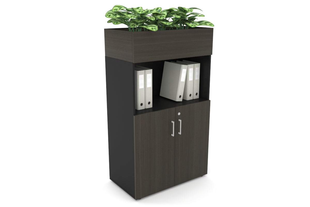Medium Storage Cabinet with Small Doors and Planter Box - 31.5