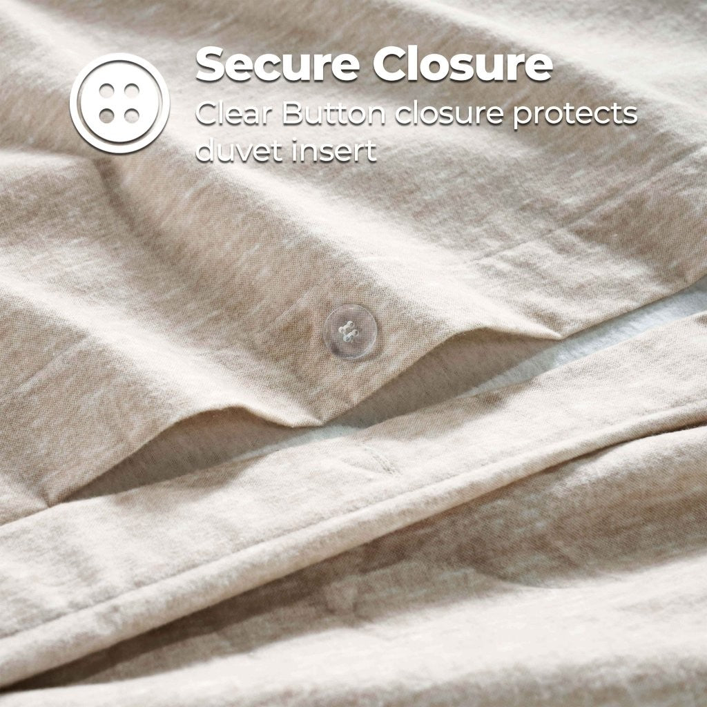 Soft & Cozy Melange Flannel Cotton Two-Tone Brushed Duvet Cover Set - King Size Bedding for Winter Warmth & Comfort