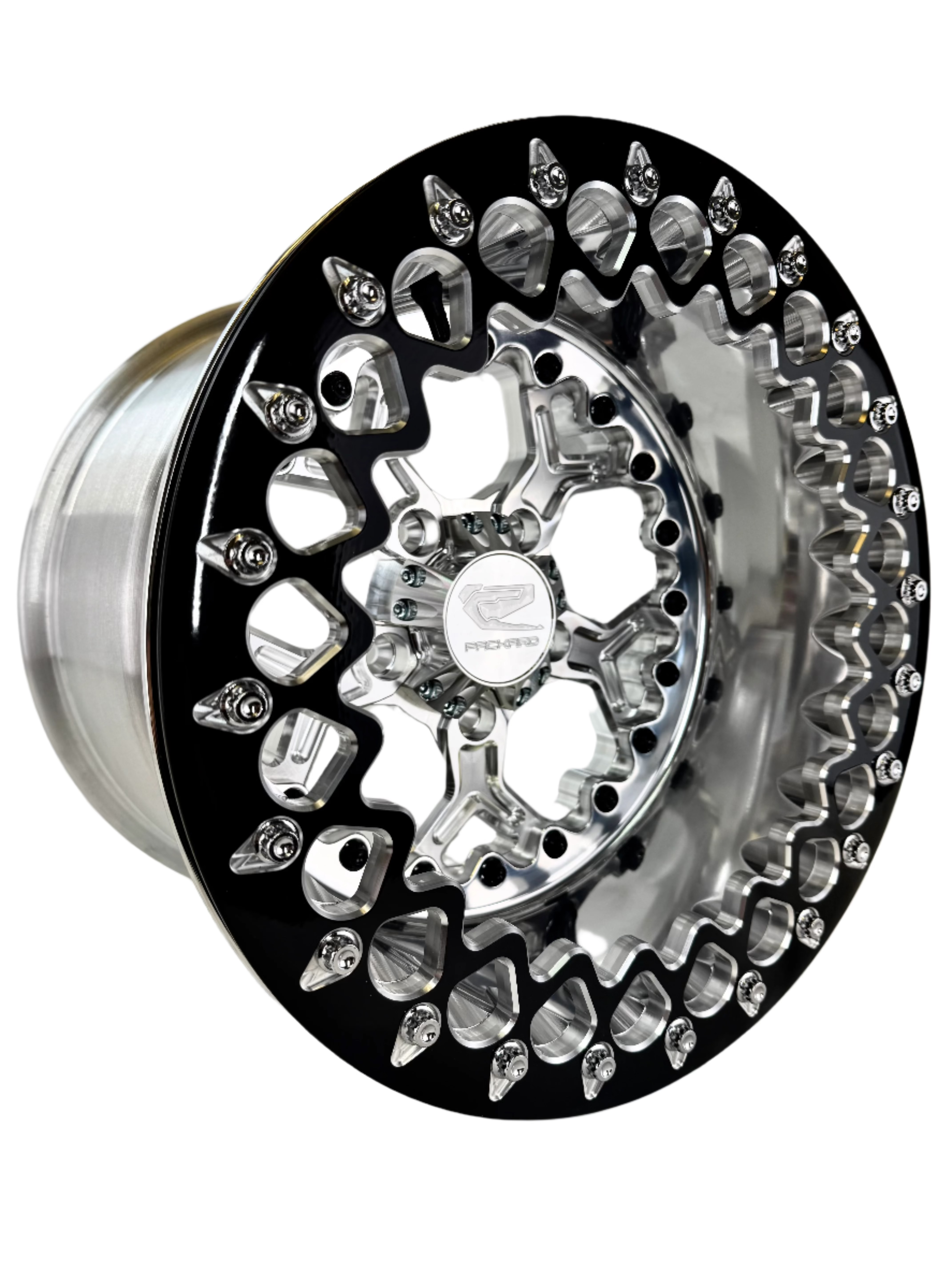 Pro 5 FF Forged Polished Beadlock Wheels - Silver Finish - 5x4.5 Bolt Pattern - Compatible with RZR Pro R - Off-Road & Racing Performance - Perfect for Trail Riding & Dune Bashing