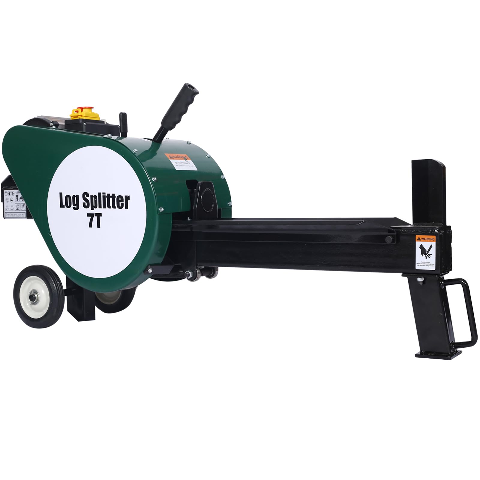 7 Ton Electric Log Splitter - 16A 2HP Double Flywheel Wood Splitter with Mobile Wheels | Horizontal Firewood Splitting Machine for Home Heating, Camping & Outdoor Wood Processing